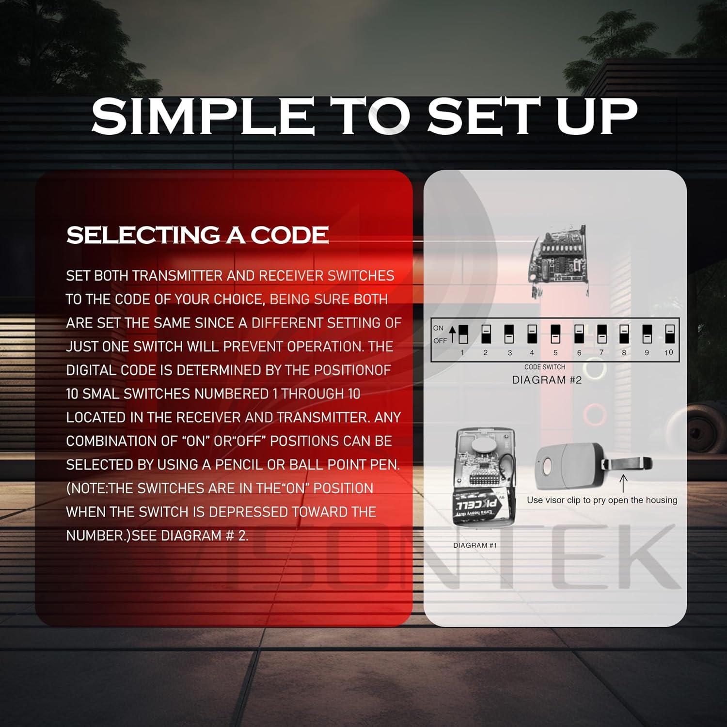 Control Remoto de Garaje MultiCode 3089 Avisontek 3PCS