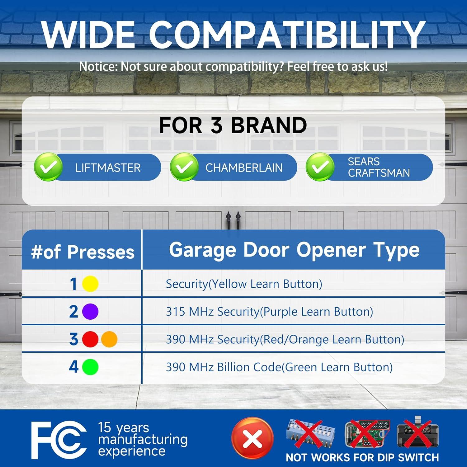 Control Remoto Inalámbrico para Garaje GIOATY 893LM - Paquete de 2