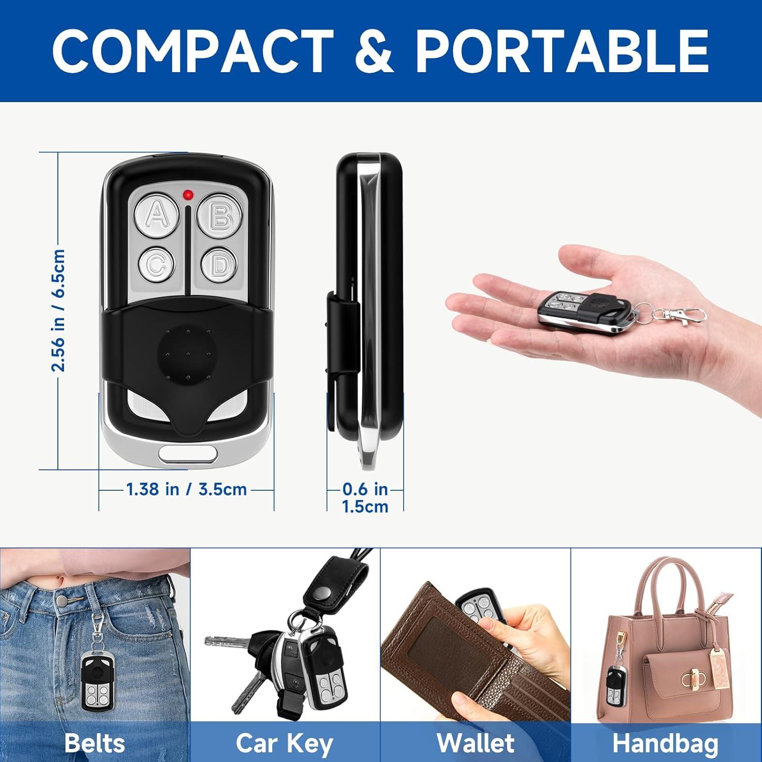 Control Remoto Inalámbrico para Garaje GIOATY 893LM - Paquete de 2