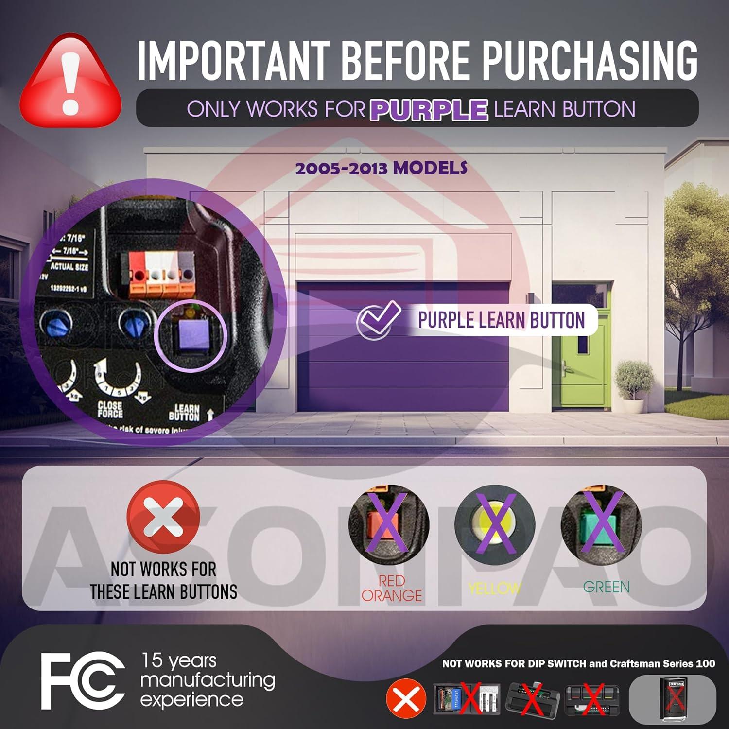 Control Remoto de Puerta de Garaje Sears Craftsman 139.53753