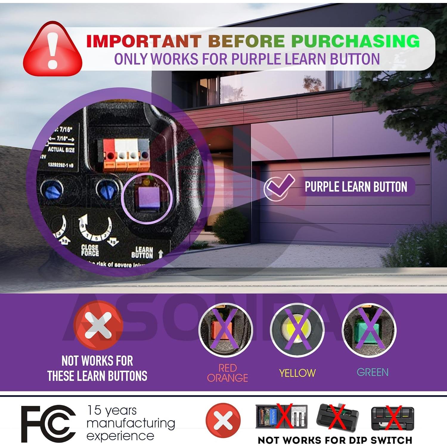 Control Remoto LiftMaster 371LM para Puerta de Garaje 315MHz