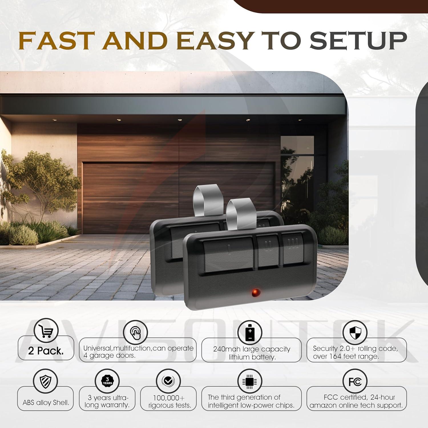 Control Remoto Universal LiftMaster 893MAX para Puerta de Garaje