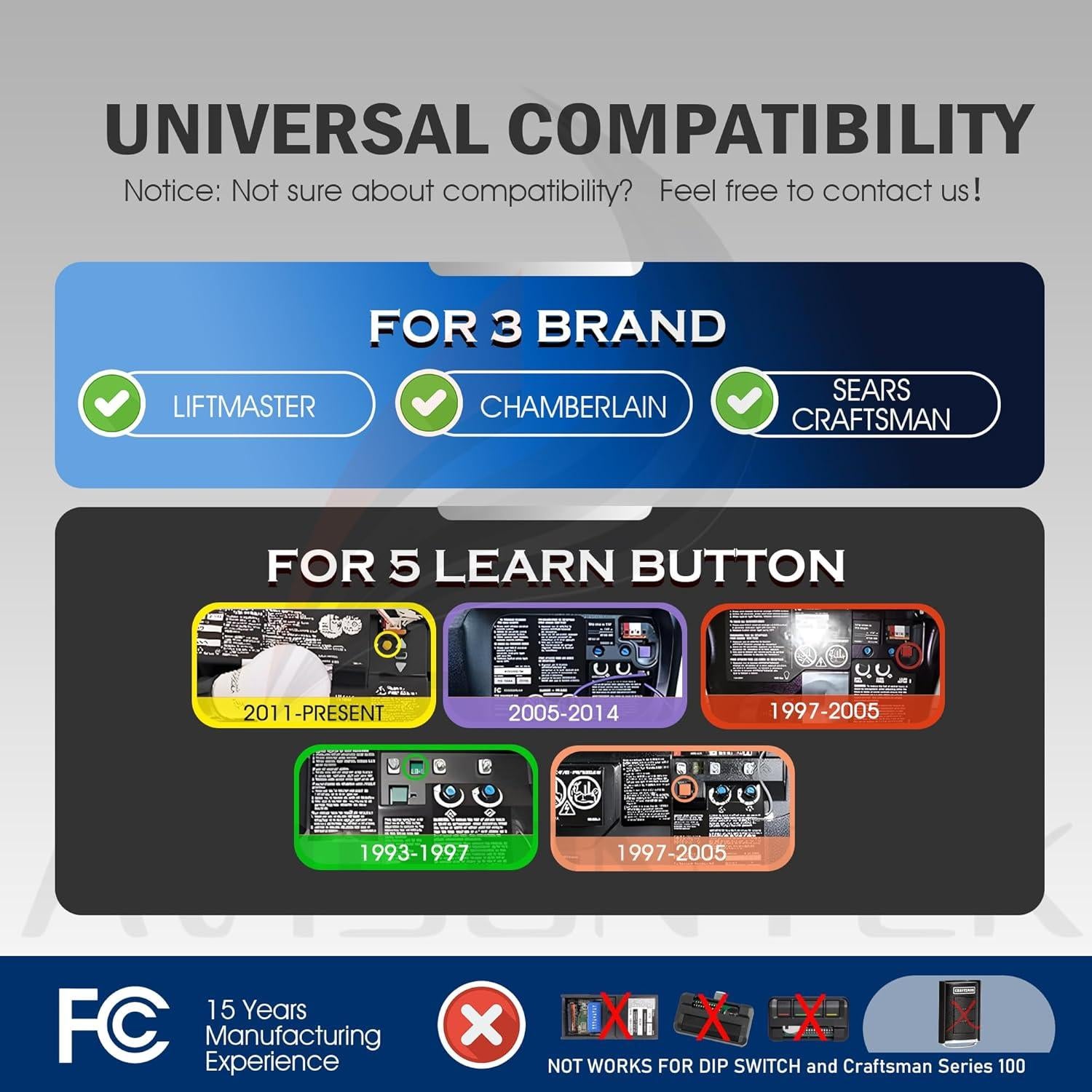 Control Remoto Universal Chamberlain 953EV 2 Piezas para Garaje