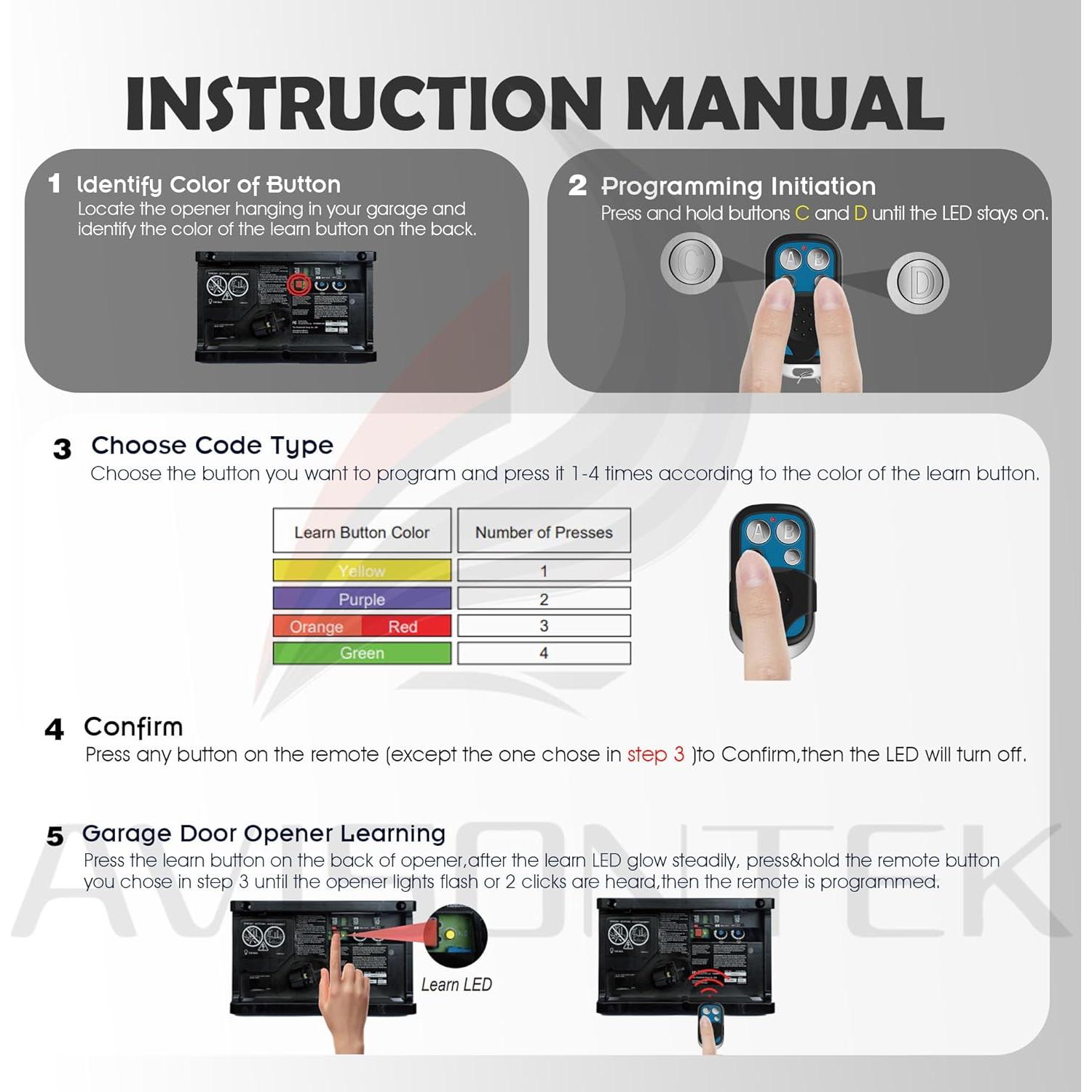 Control Remoto Universal Chamberlain 953EV 2 Piezas para Garaje