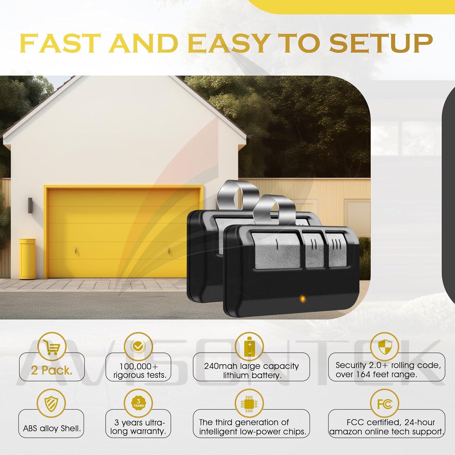 Control Remoto de Garaje Chamberlain 953ESTD Botón Amarillo