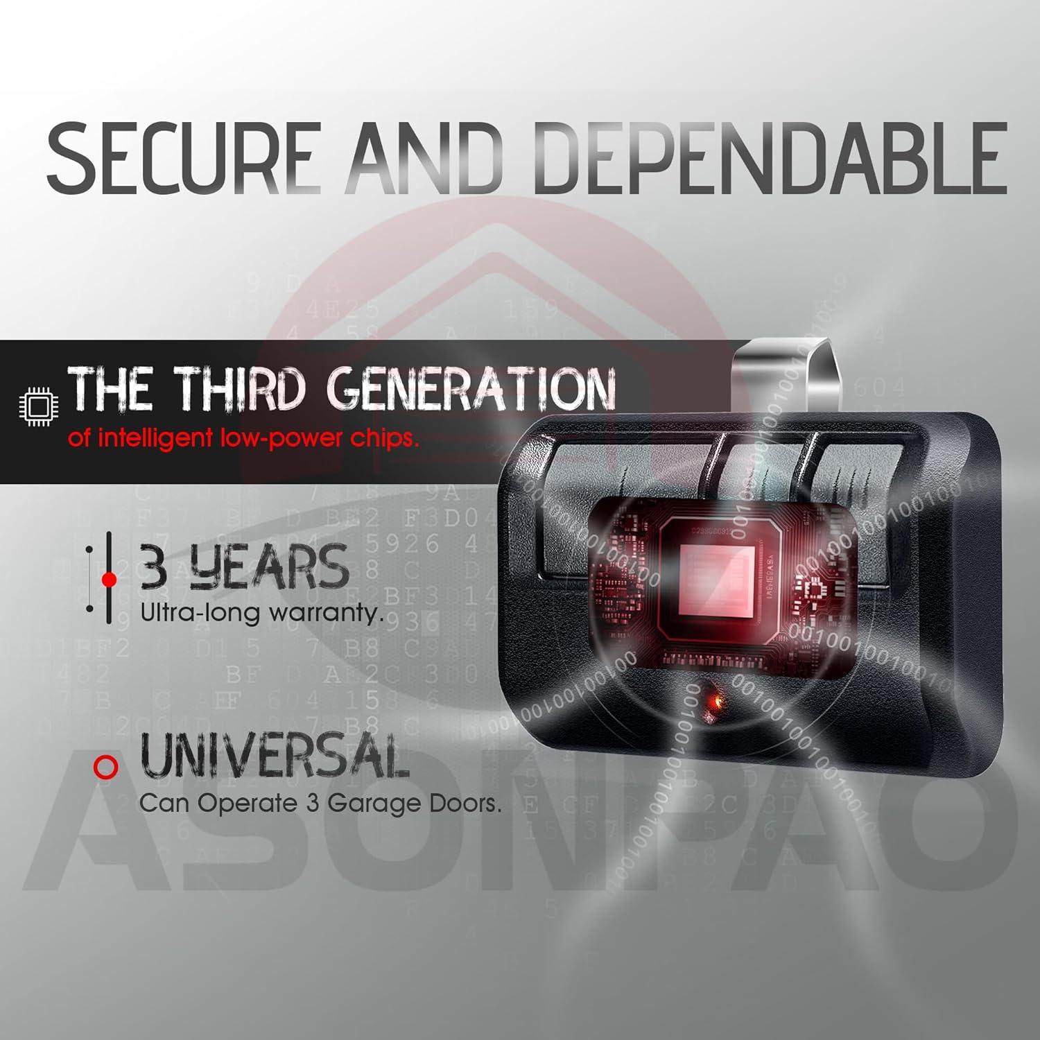 Control Remoto Universal ASONPAO 953EV-P2 para Garaje