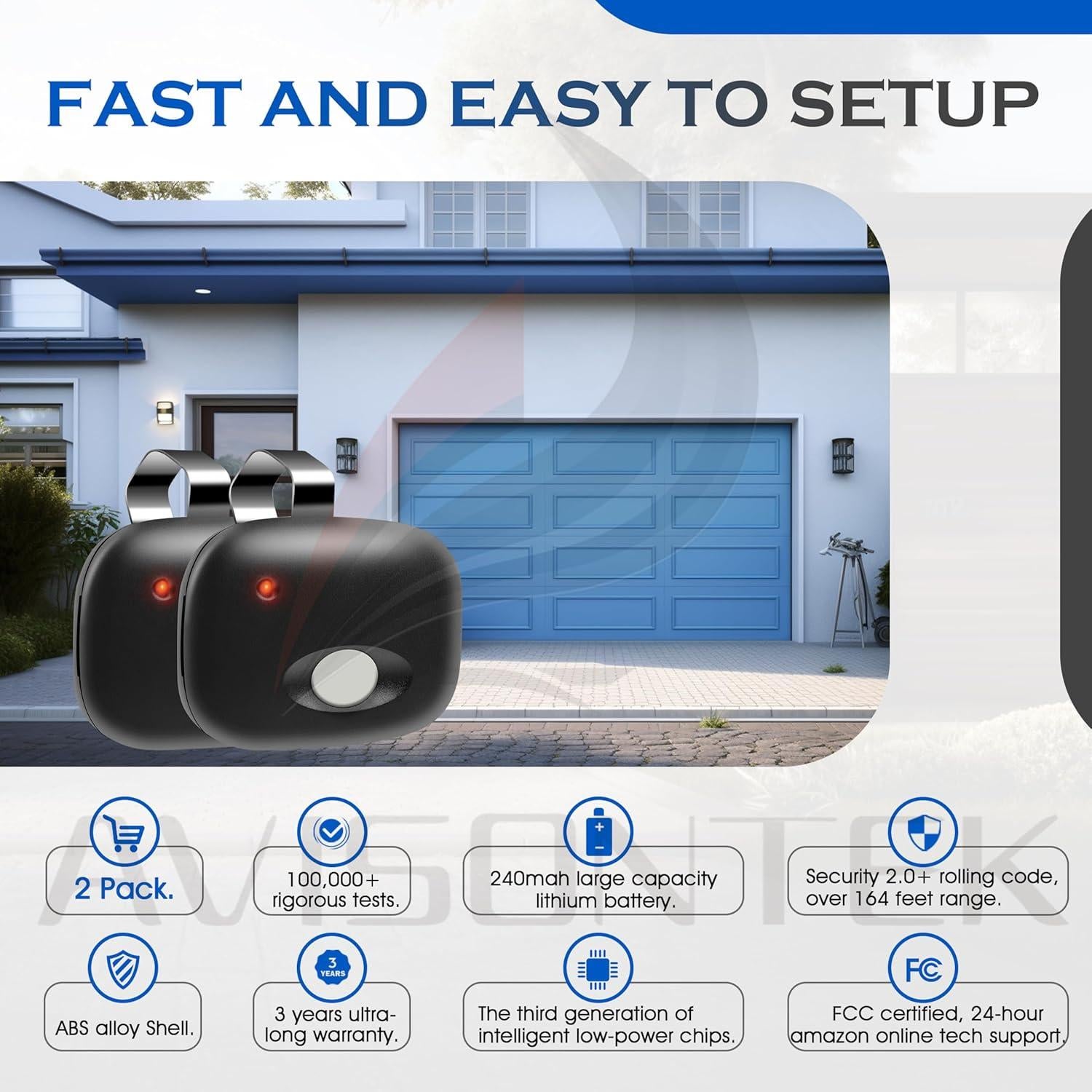 Abridor de Puerta de Garaje Remoto Linear MCT-11 - 2 Paquete