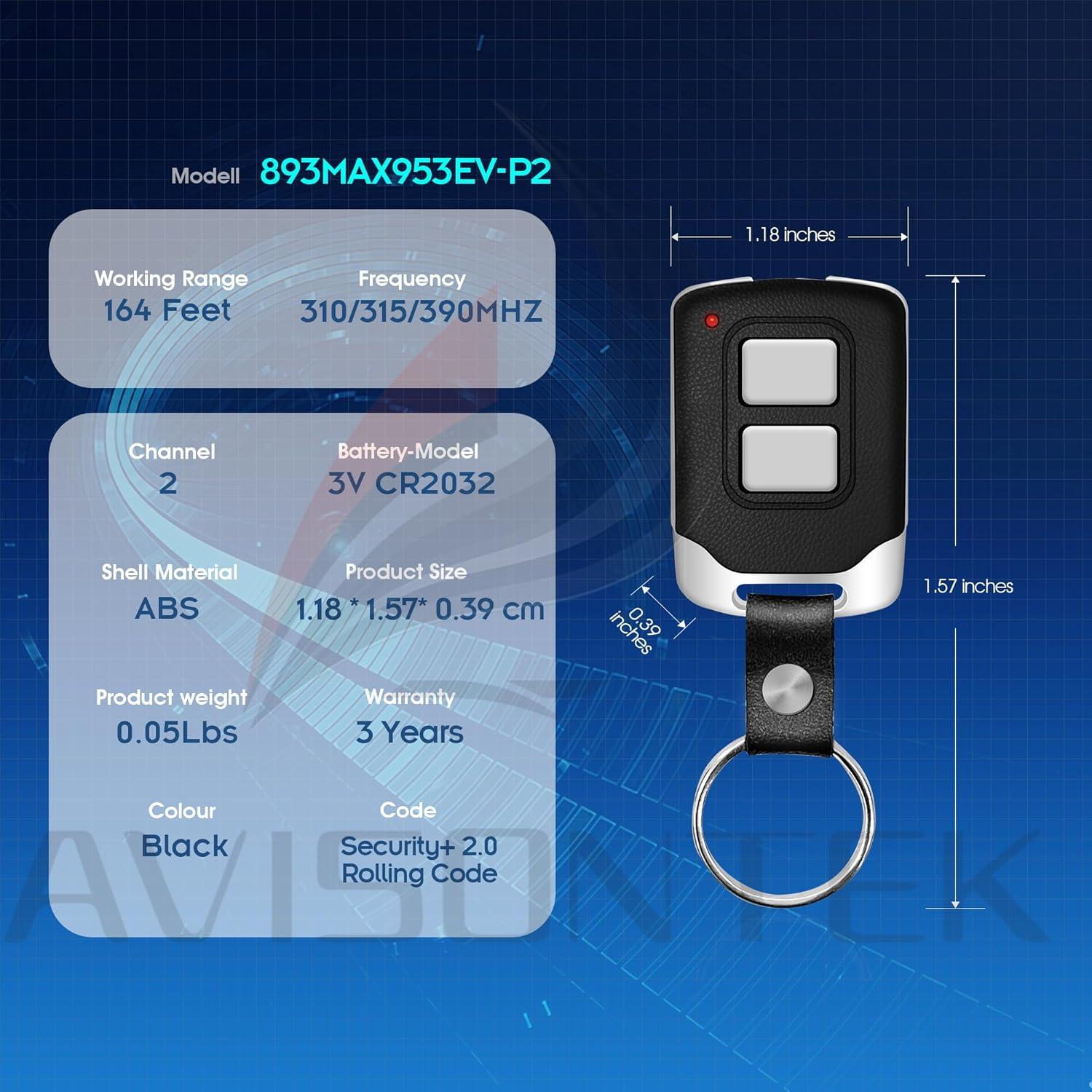 Control Remoto Universal LiftMaster 893Max 953EV-P2 para Garaje