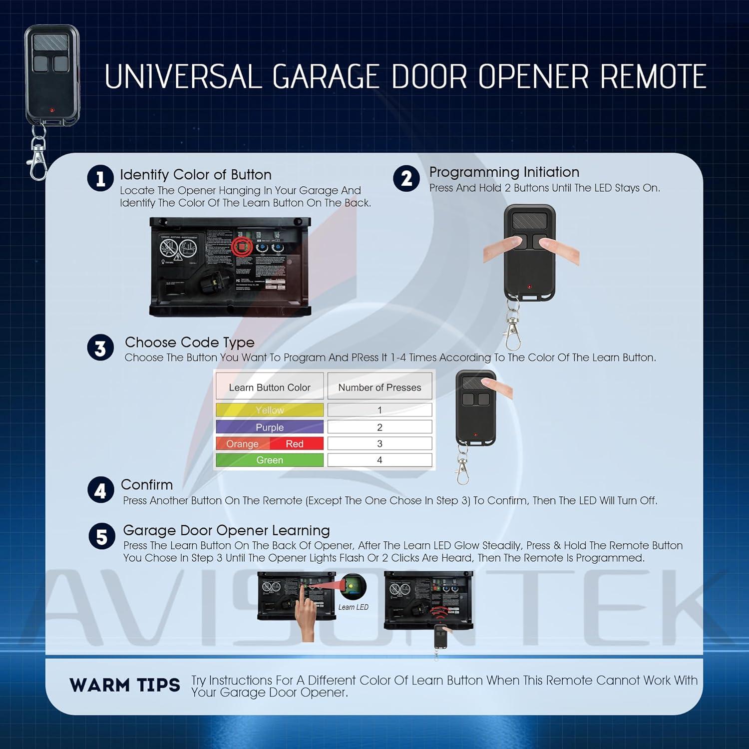 Control Remoto Universal LiftMaster 893MAX para Puerta de Garaje
