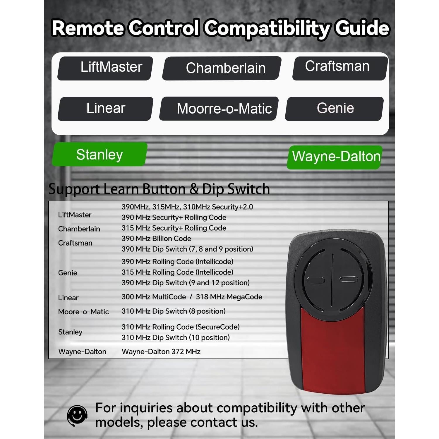 Control Remoto Universal LiftMaster 380UT para Garaje