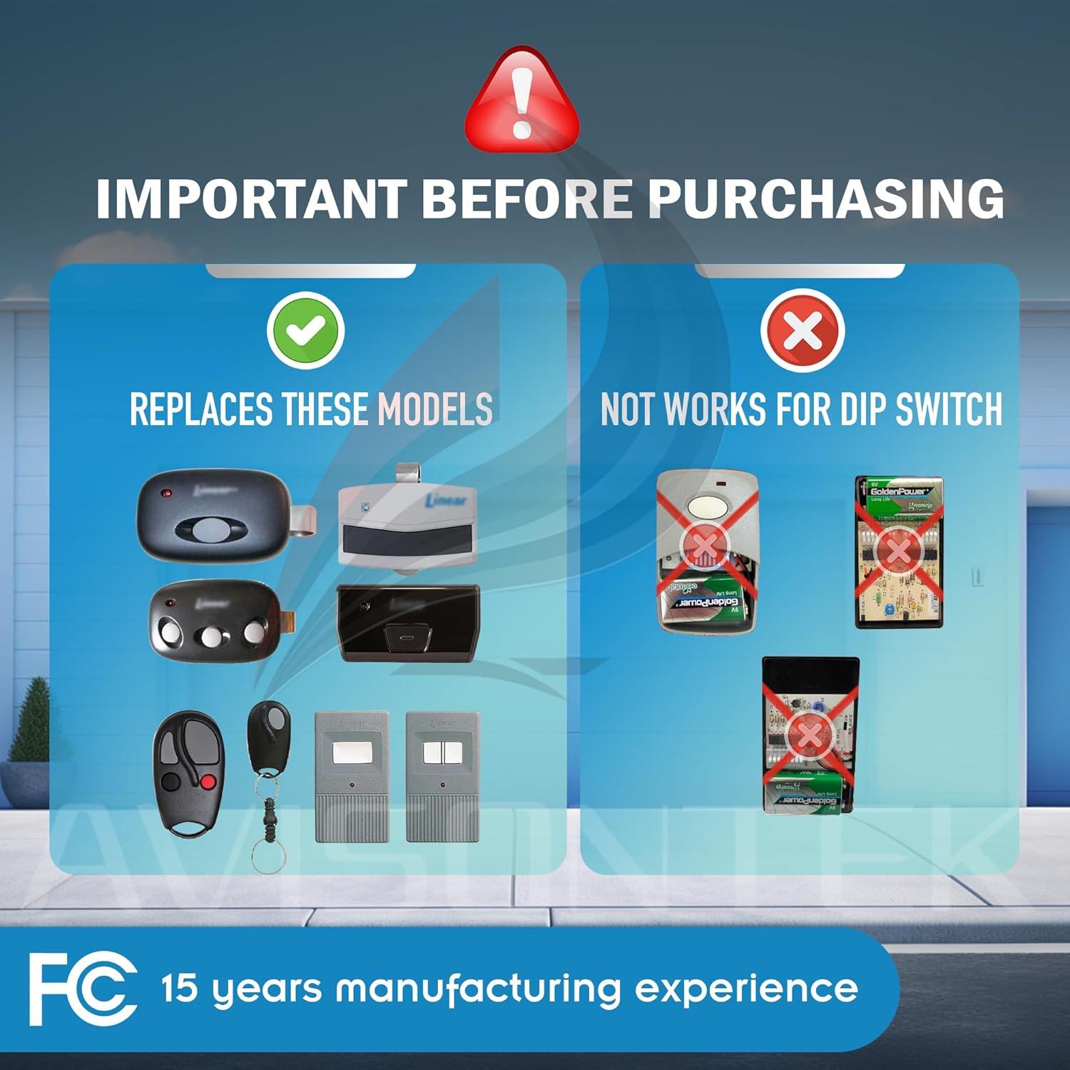 Abridor de Puerta de Garaje Remoto Linear ACT-31B 3 Años Garantía