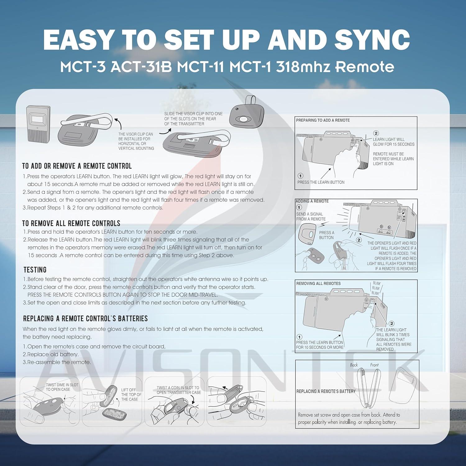 Abridor de Puerta de Garaje Remoto Linear ACT-31B 3 Años Garantía