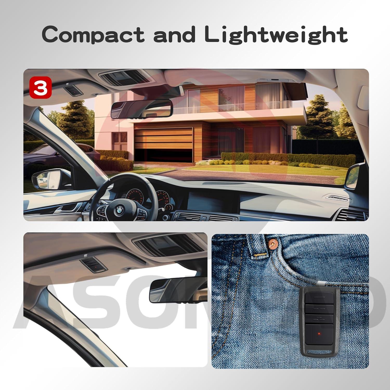 Abridor de Puerta de Garaje Remoto ASONPAO O3T-BX O3T-A 2 Pcs