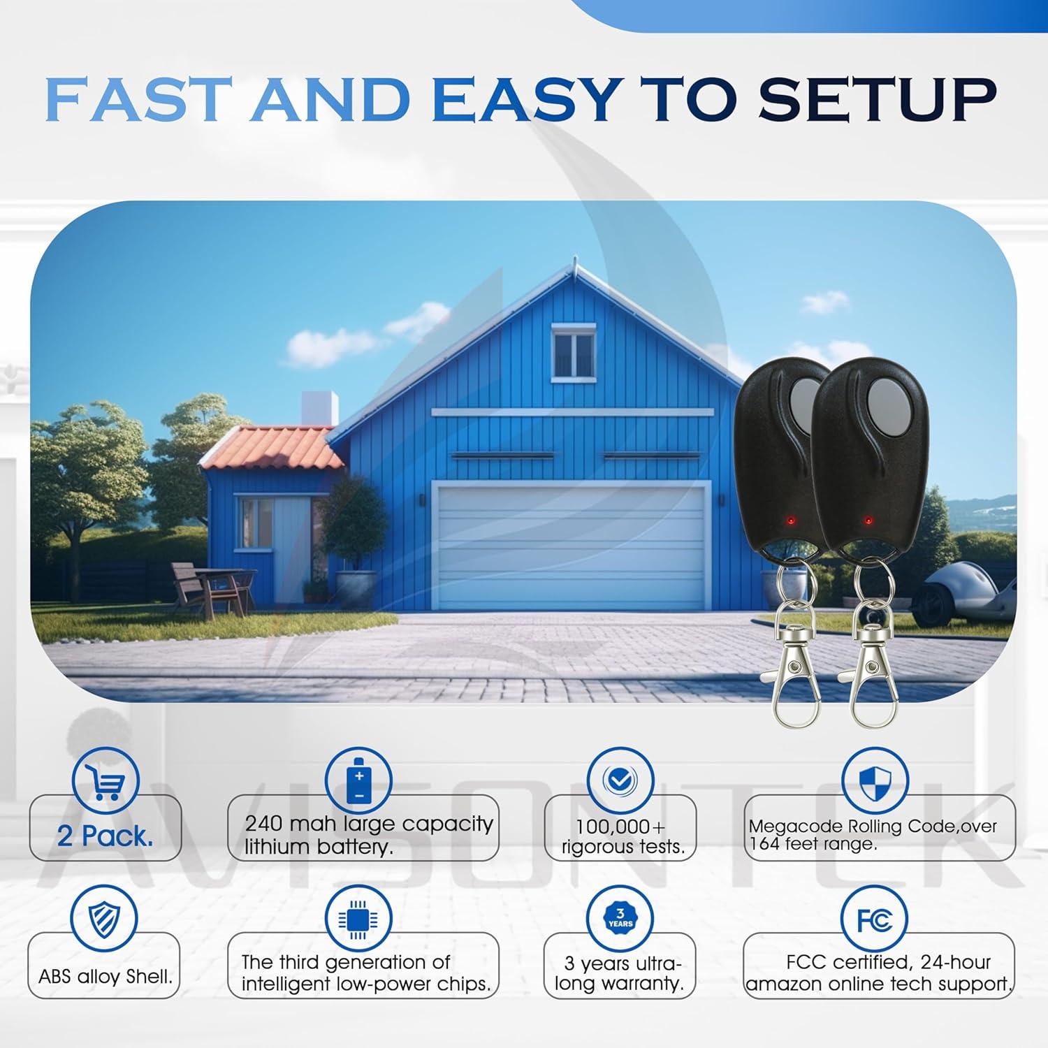 Control Remoto Linear Megacode ACT-31B para Garaje 3 Años Garantía