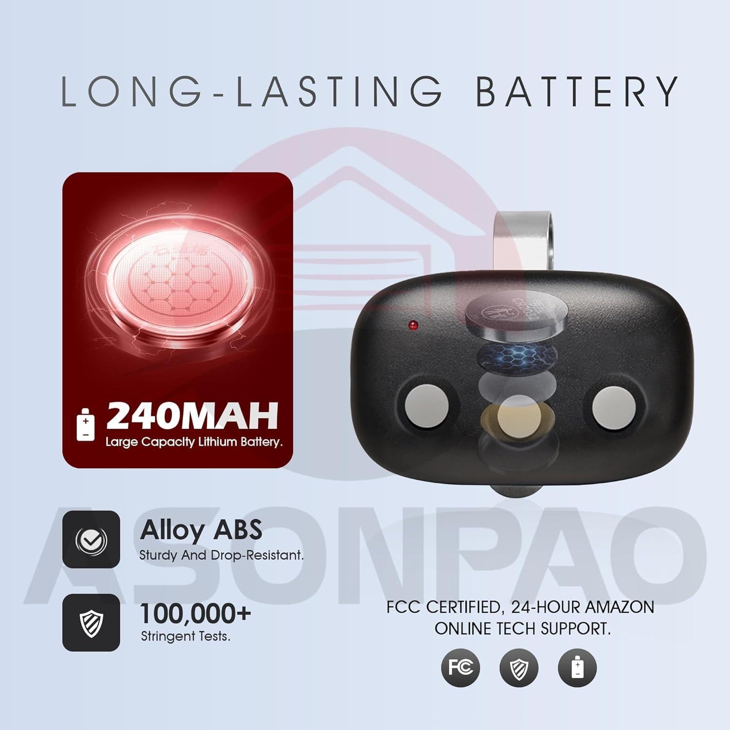 Control Remoto de Garaje ASONPAO MCT-3 Compatible LD033