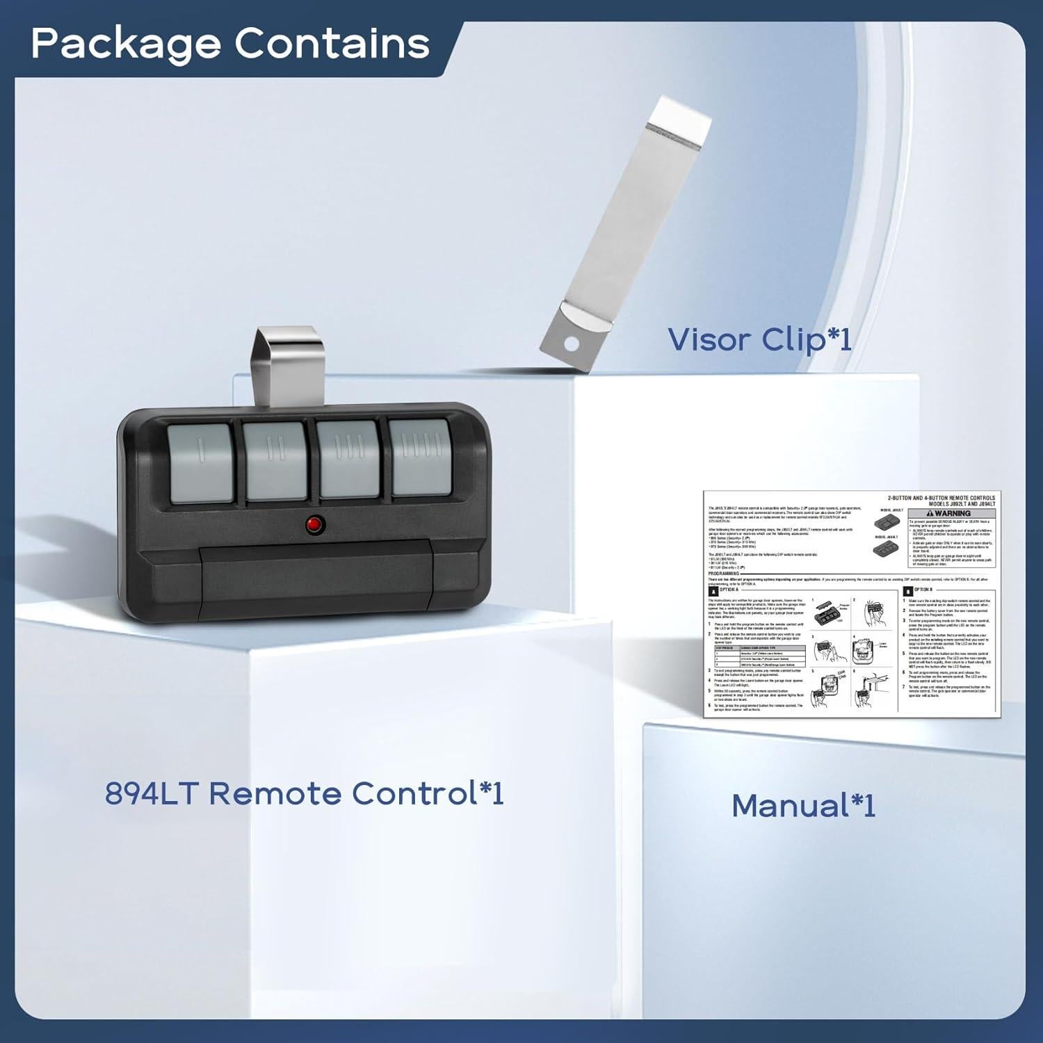 Control Remoto 4 Botones 894LT LiftMaster Universal Negro