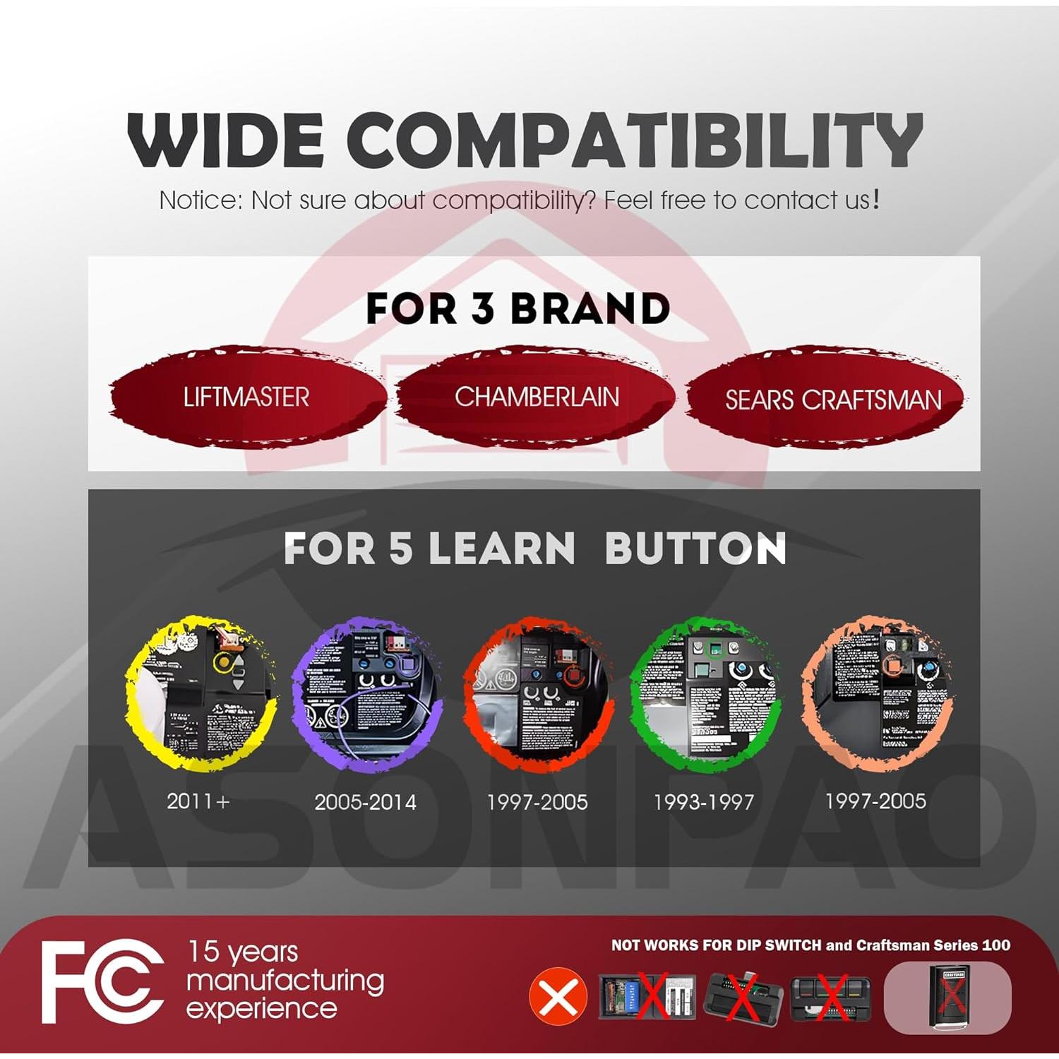 Control Remoto Universal Chamberlain 950ESTD para Garaje