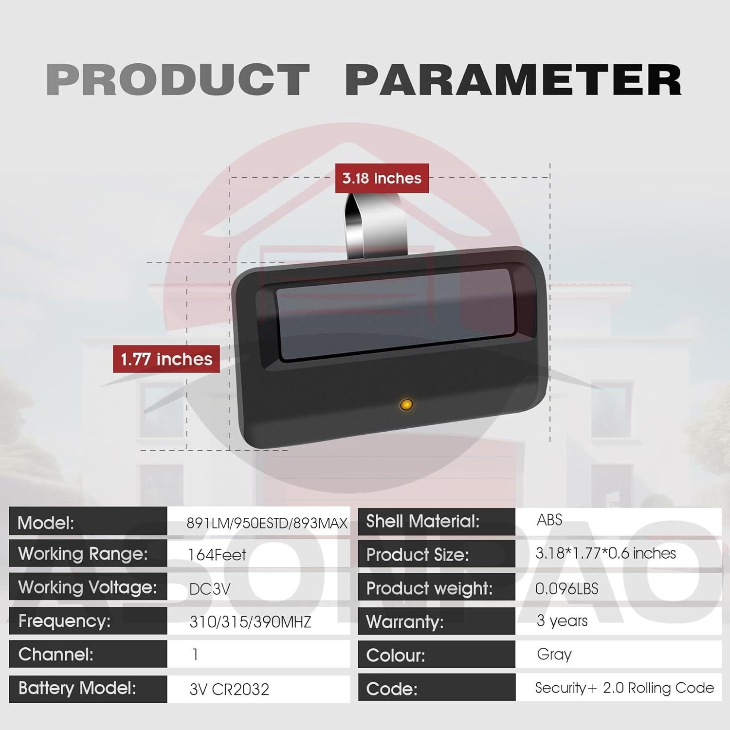 Control Remoto Universal Chamberlain 950ESTD para Garaje