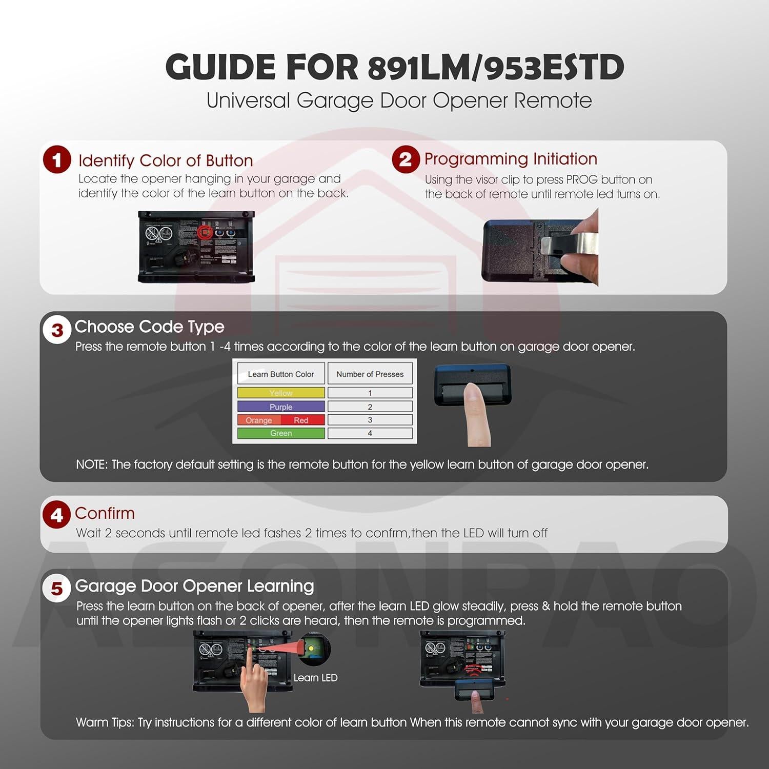 Control Remoto Universal Chamberlain 950ESTD para Garaje