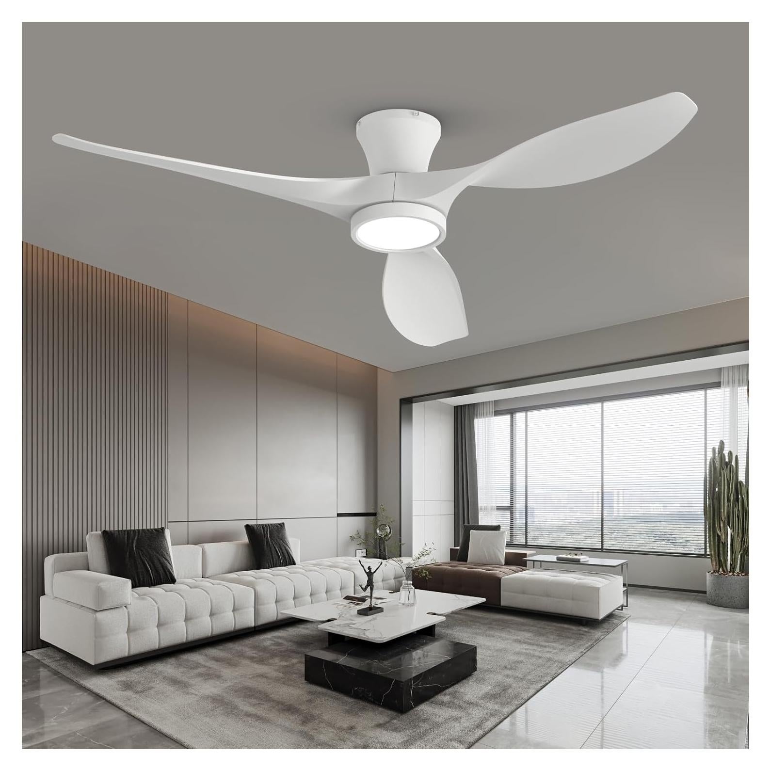 Ventilador de Techo TALOYA 52" Blanco con Luz y Control Remoto
