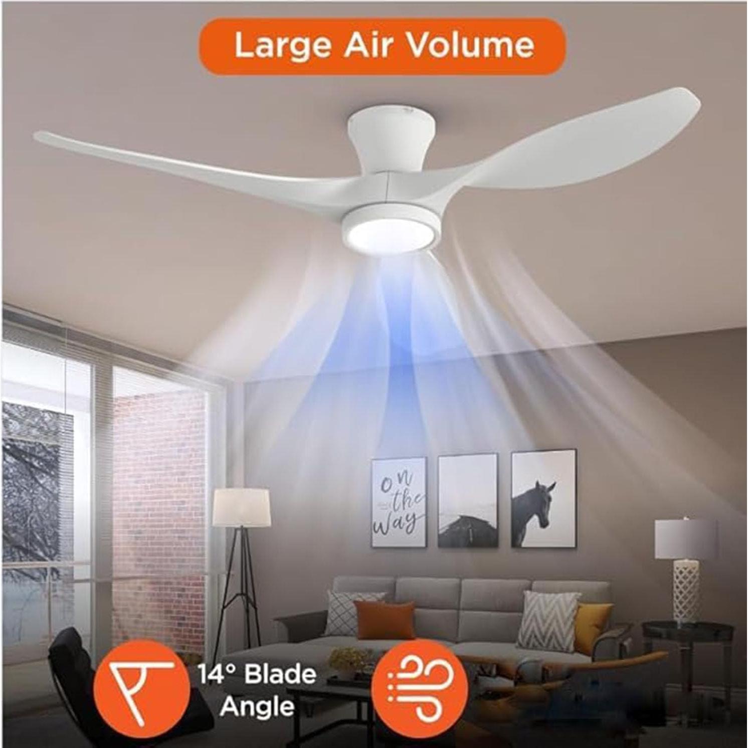 Ventilador de Techo TALOYA 52" Blanco con Luz y Control Remoto
