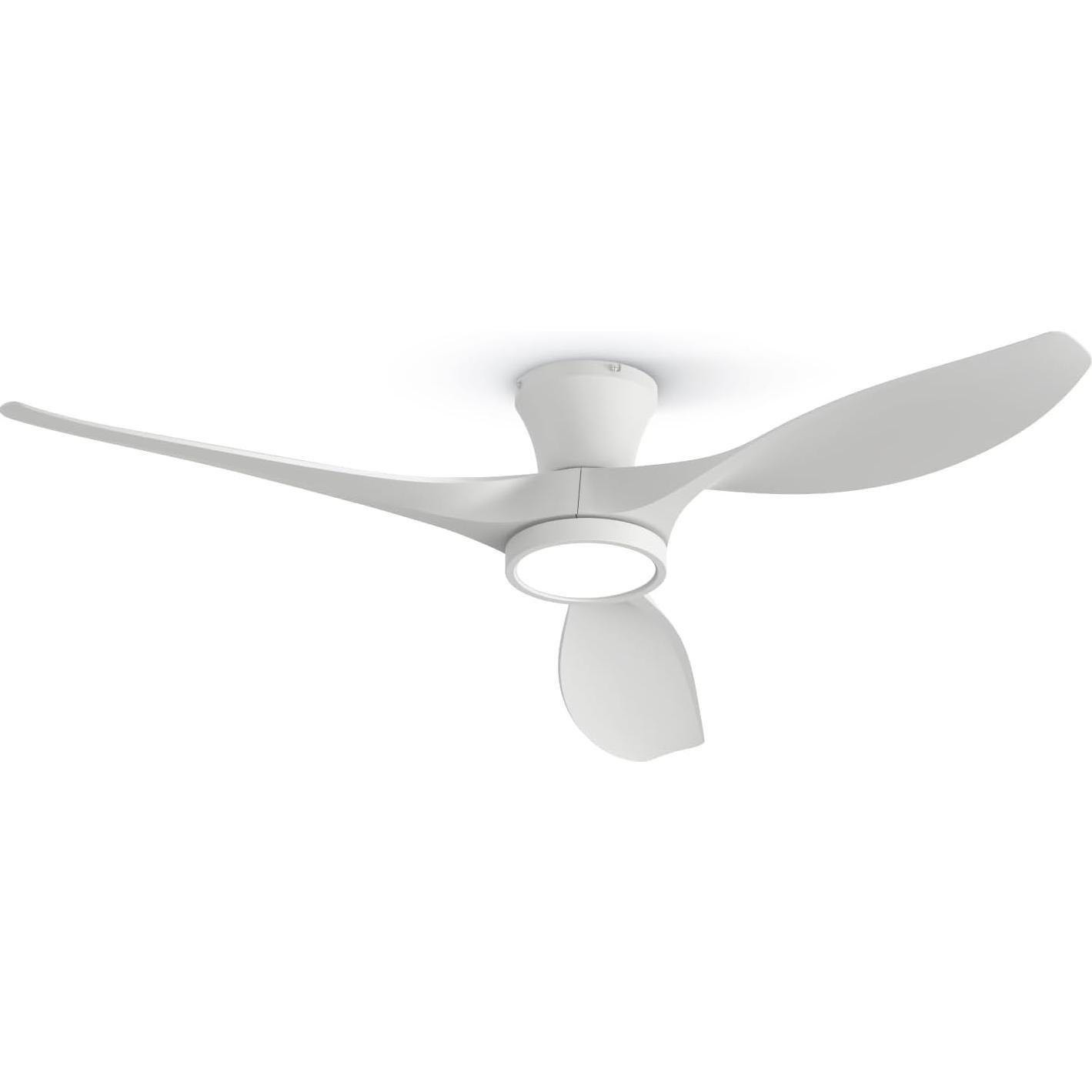 Ventilador de Techo TALOYA 52" Blanco con Luz y Control Remoto