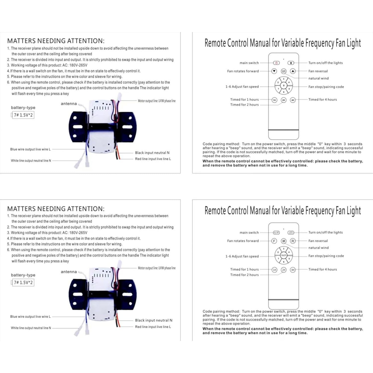 Control Remoto para Ventilador de Techo ChiMiao 6 Velocidades
