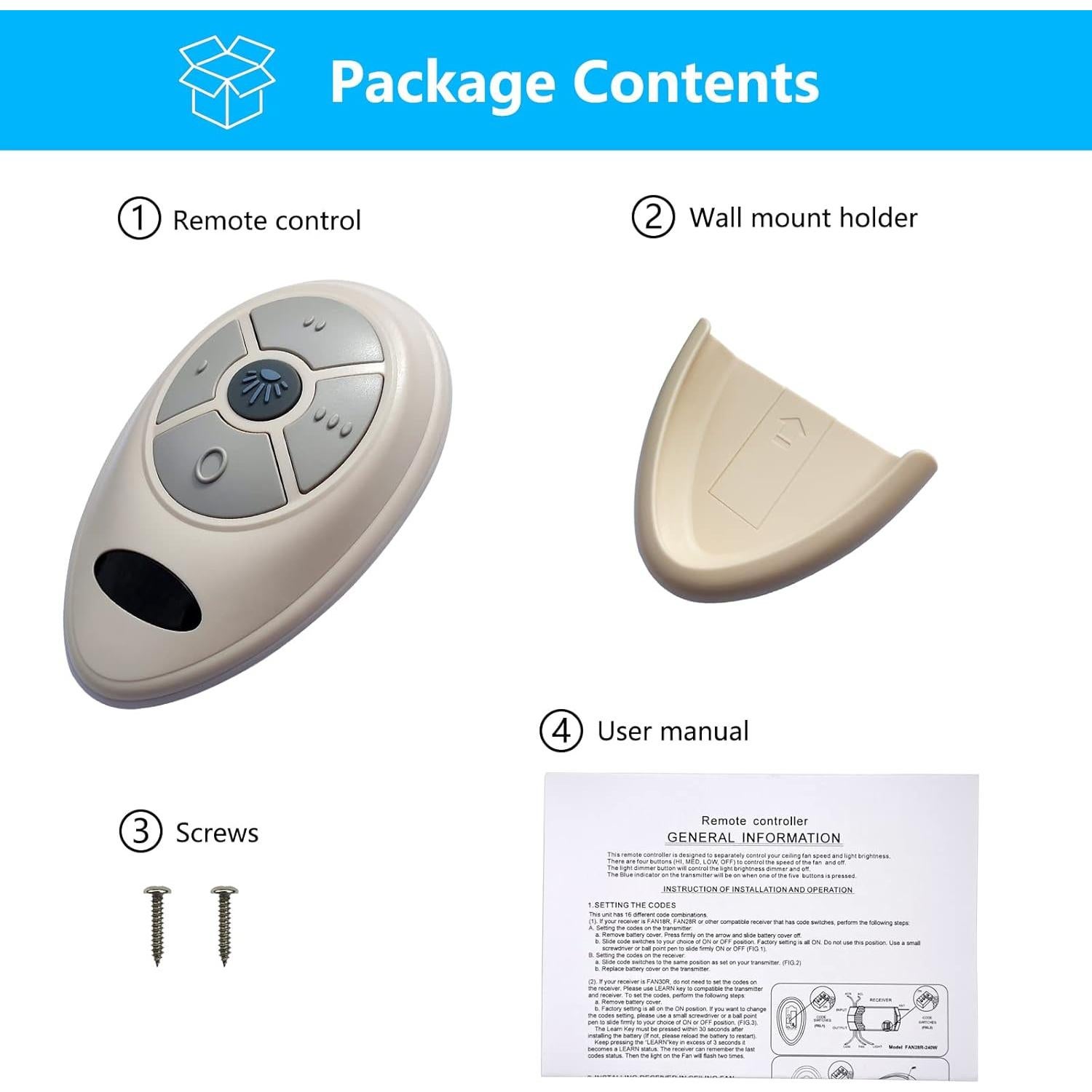 Control Remoto CENMING FAN-35T1 para Ventilador de Techo