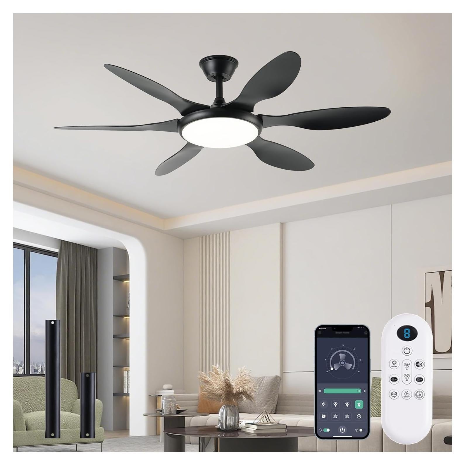 Ventilador de Techo FUMLTP 51 cm con Luz LED y Control Remoto