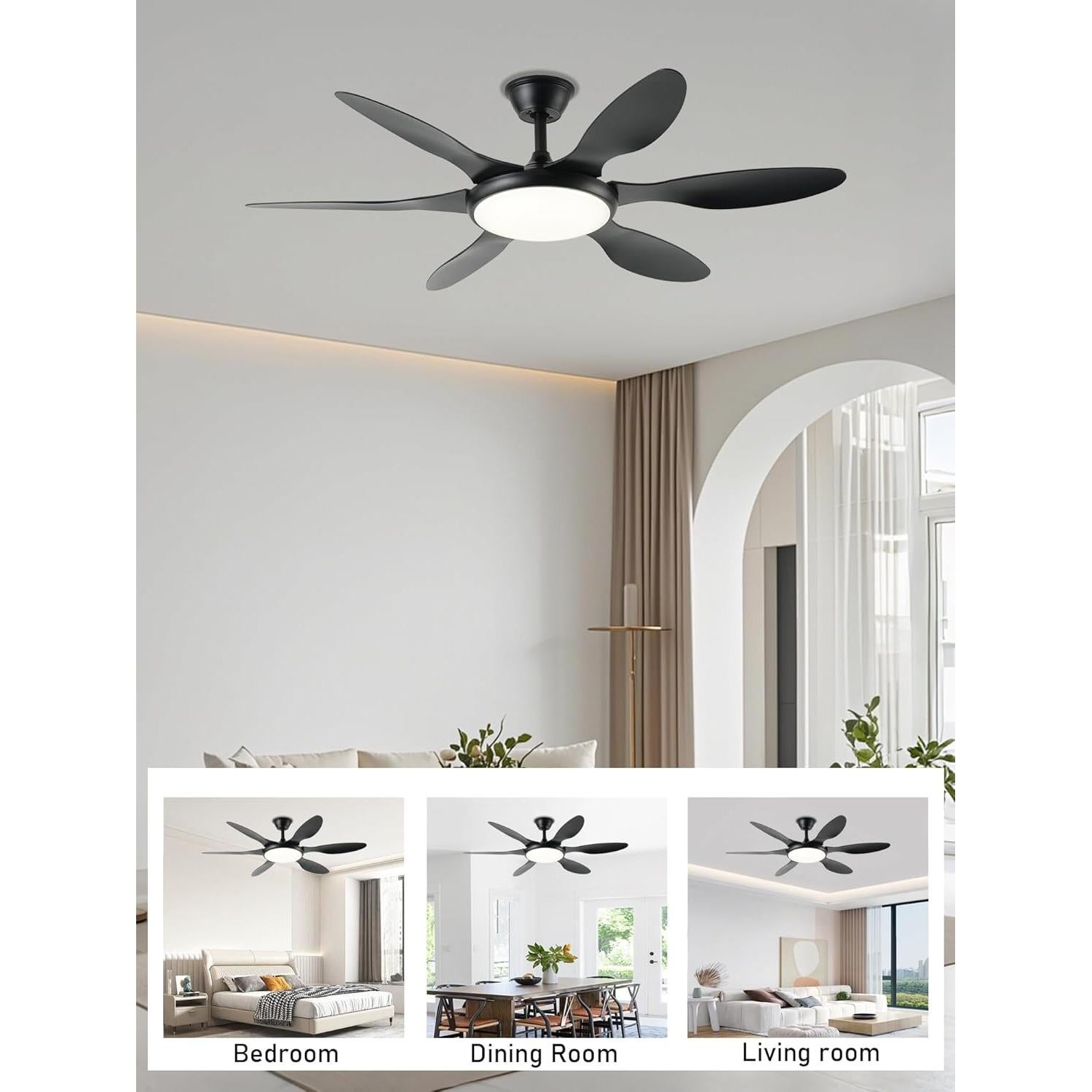 Ventilador de Techo FUMLTP 51 cm con Luz LED y Control Remoto