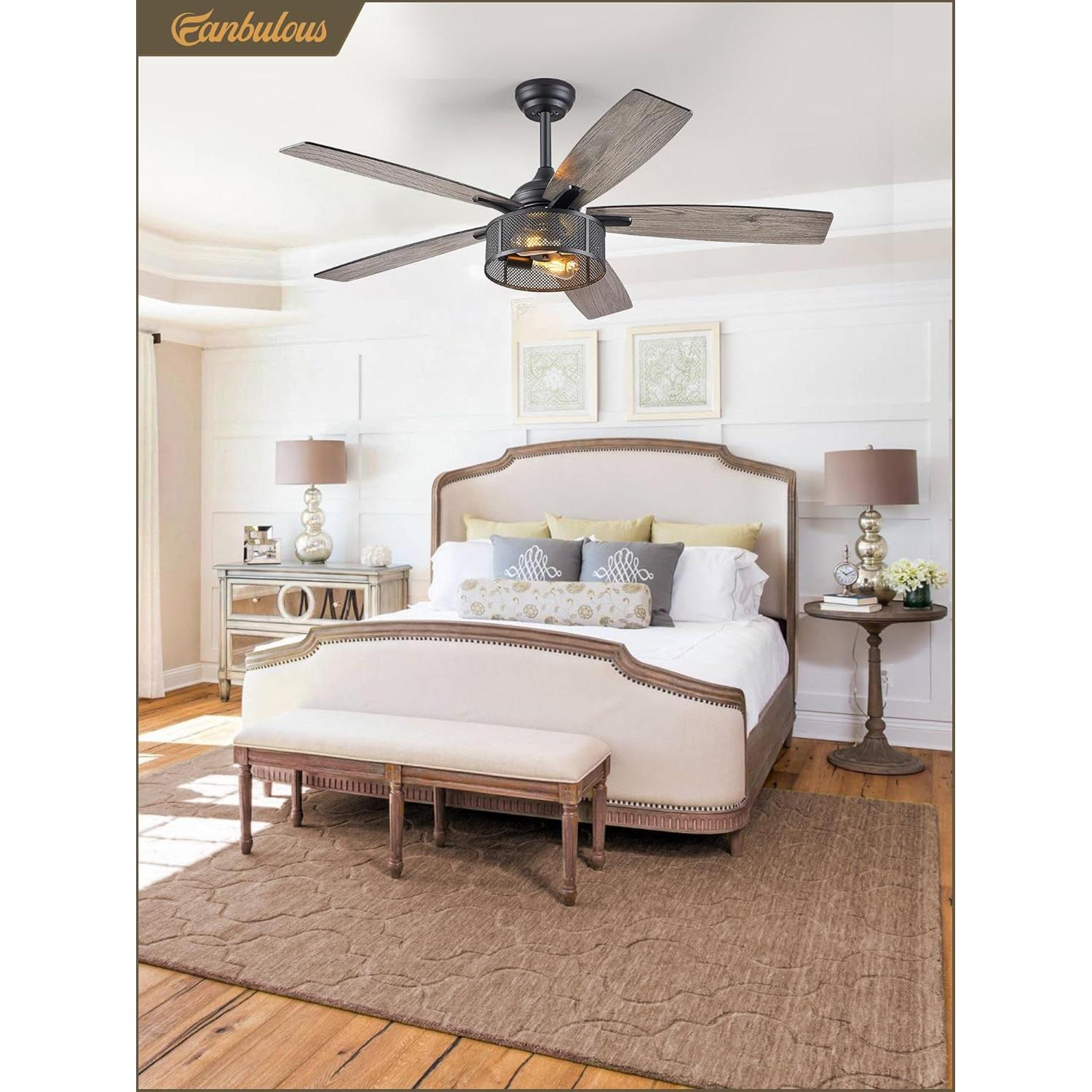 Ventilador de Techo Fanbulous 52" Negro con Luces y Control Remoto