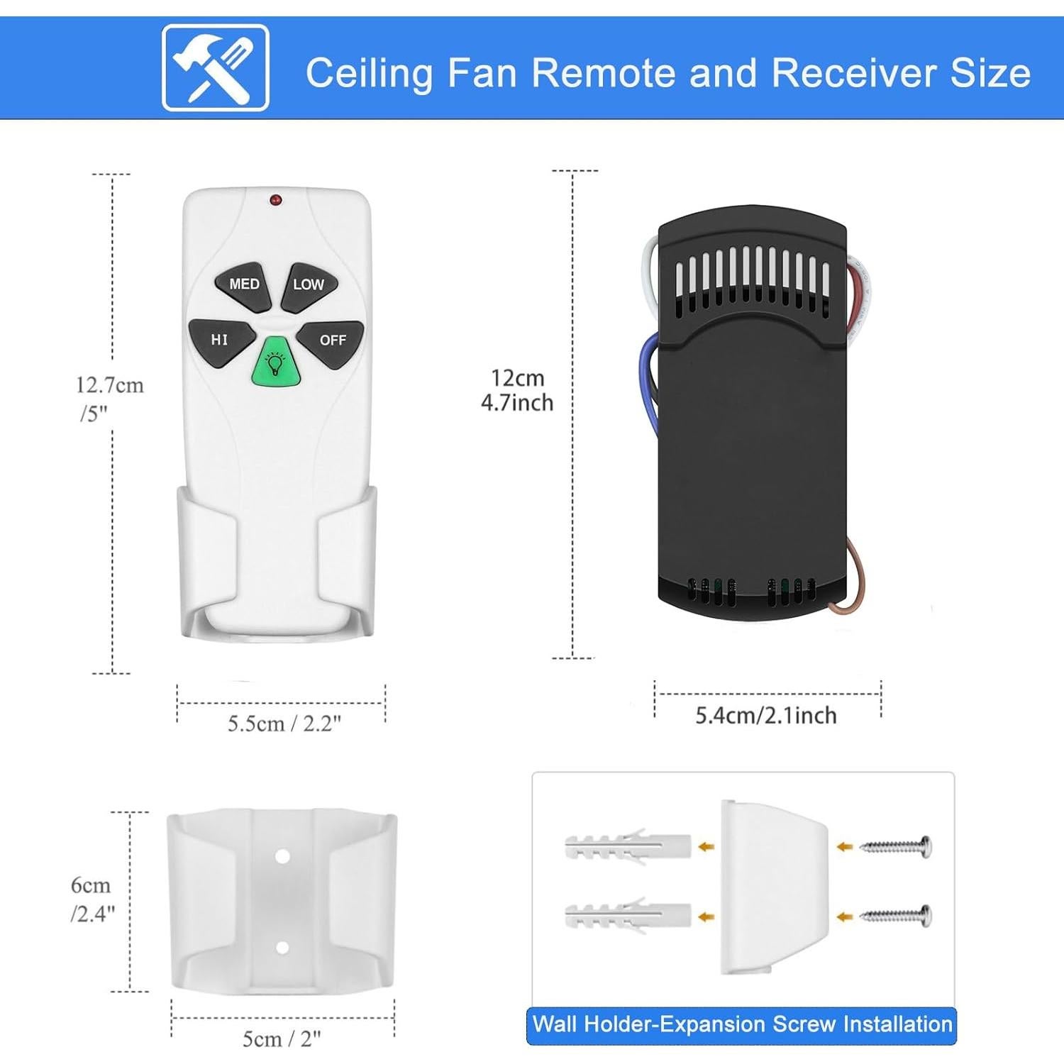Control Remoto Universal para Ventilador de Techo UBORSY FAN-53T