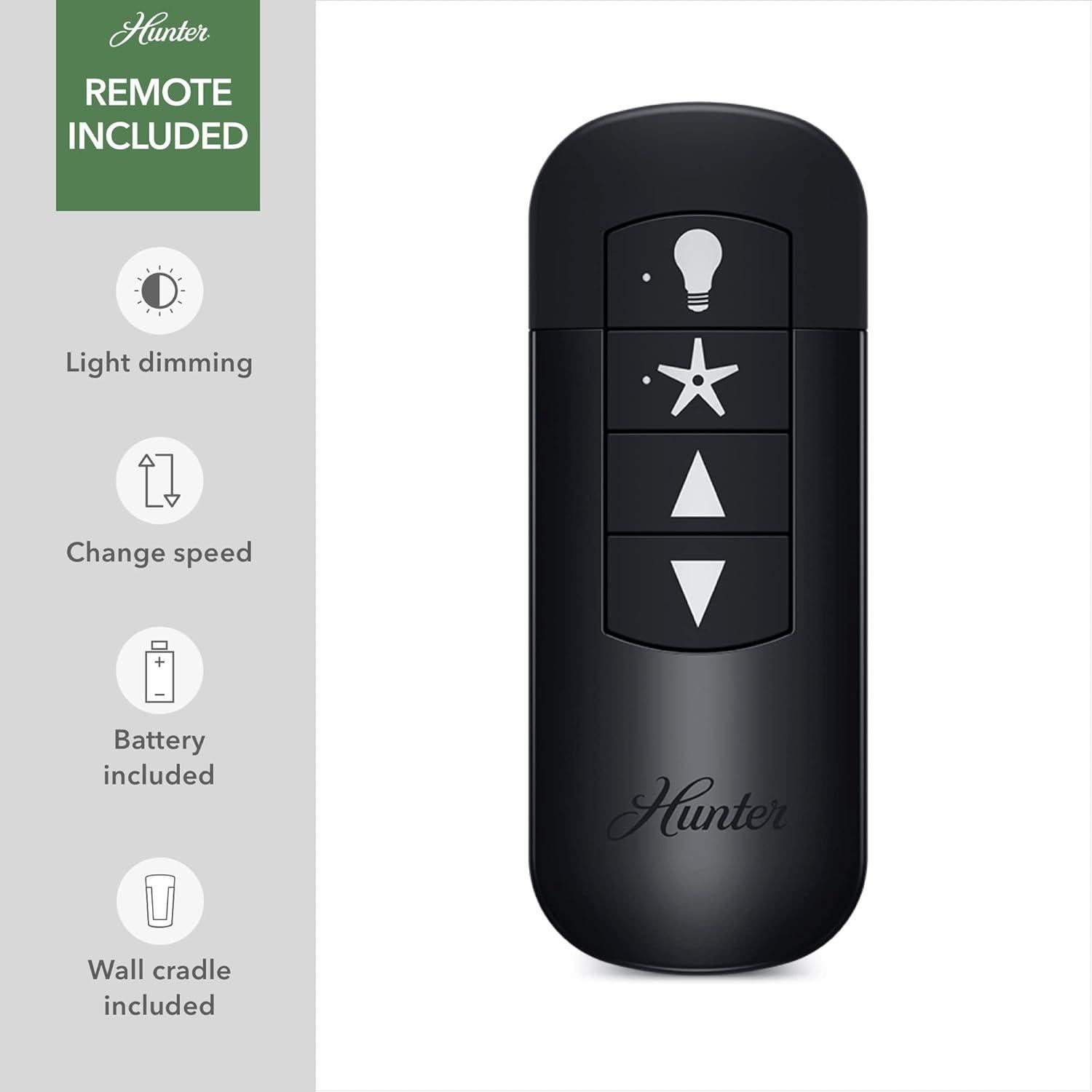 Ventilador de Techo Hunter Sotto 52" Blanco LED Control Remoto