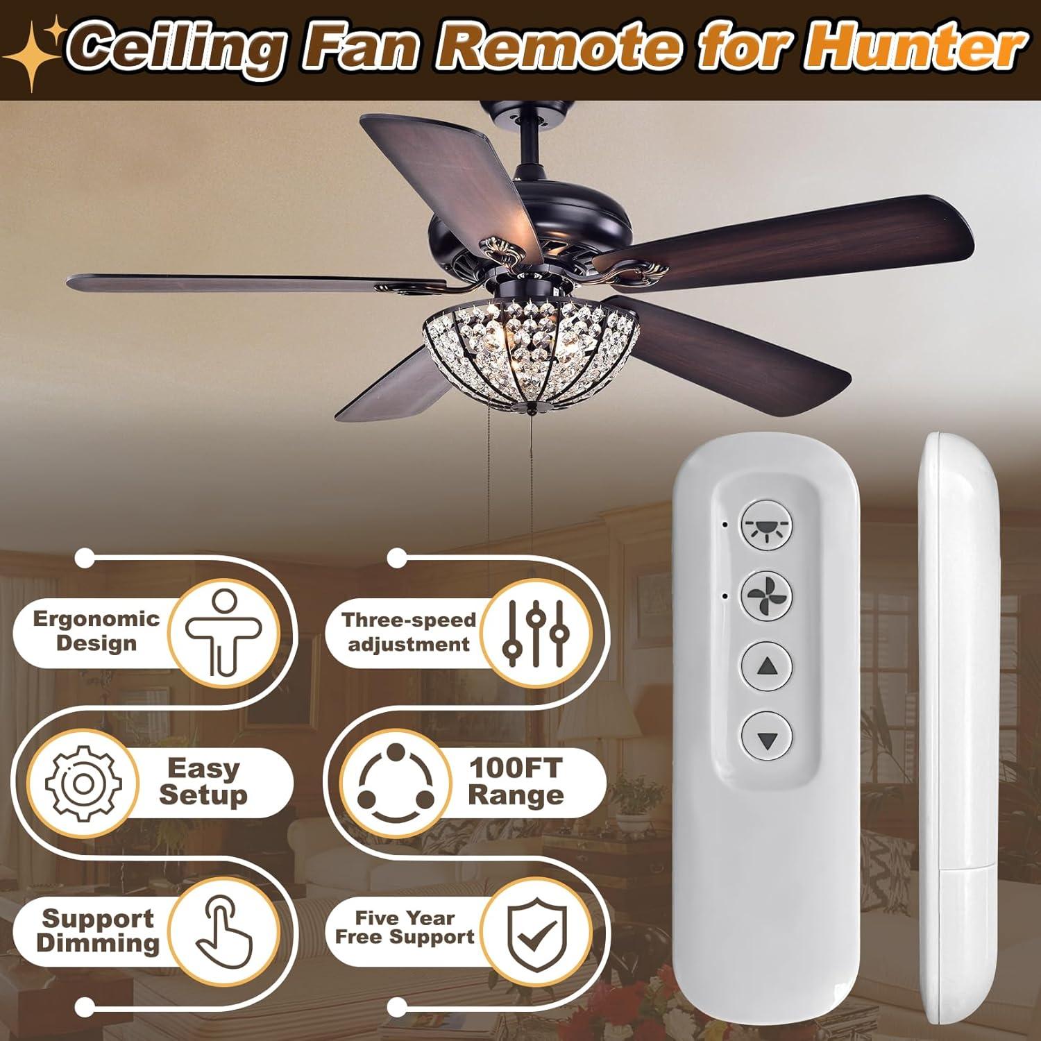 Control Remoto de Ventilador Hunter 99813 3 Velocidades 434MHz