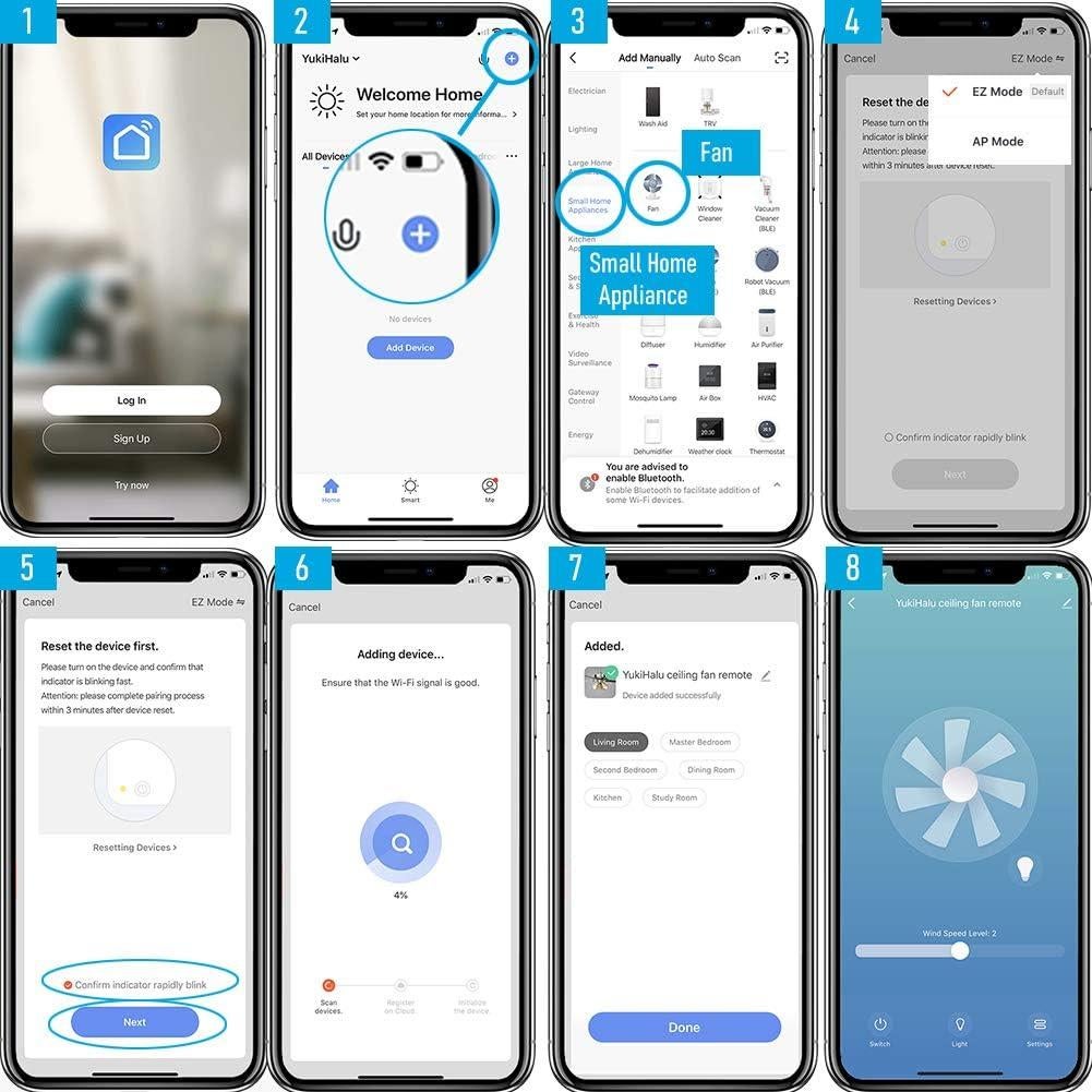 Kit Control Remoto WiFi YukiHalu para Ventilador de Techo