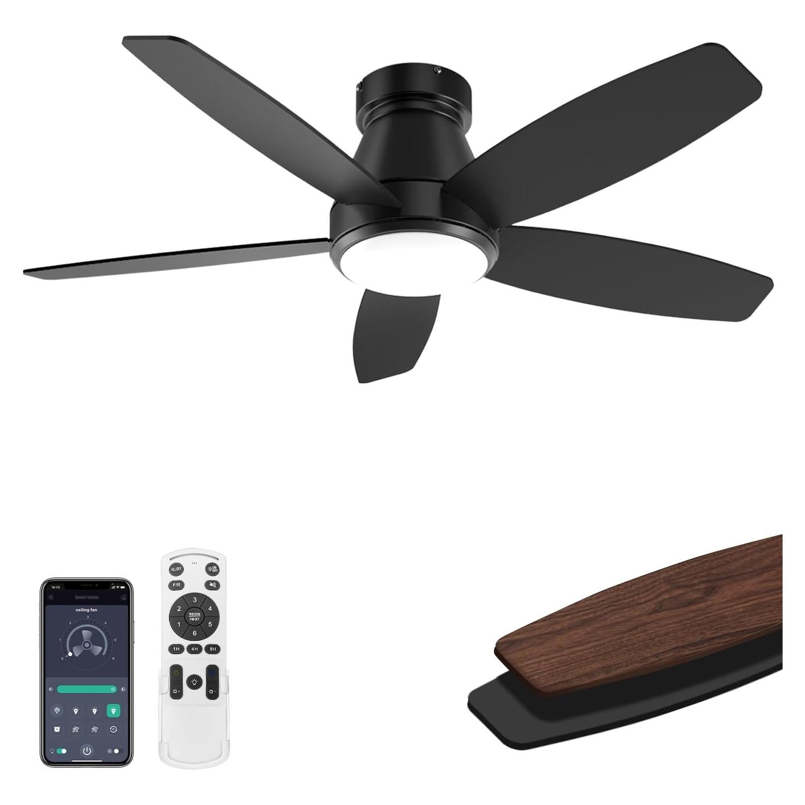 Ventilador de Techo AQUBT 106.68 cm con Luz y Control Remoto