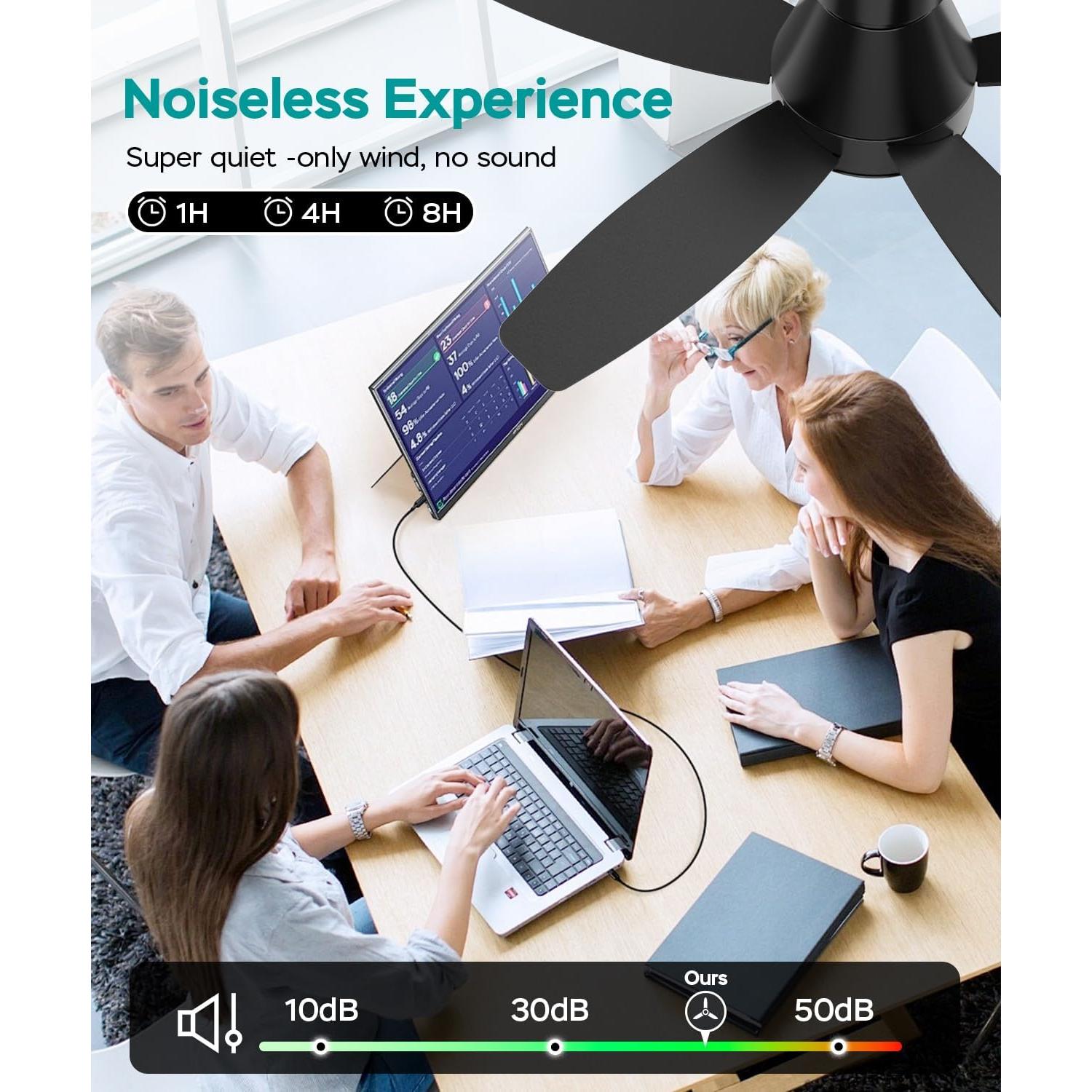 Ventilador de Techo AQUBT 106.68 cm con Luz y Control Remoto