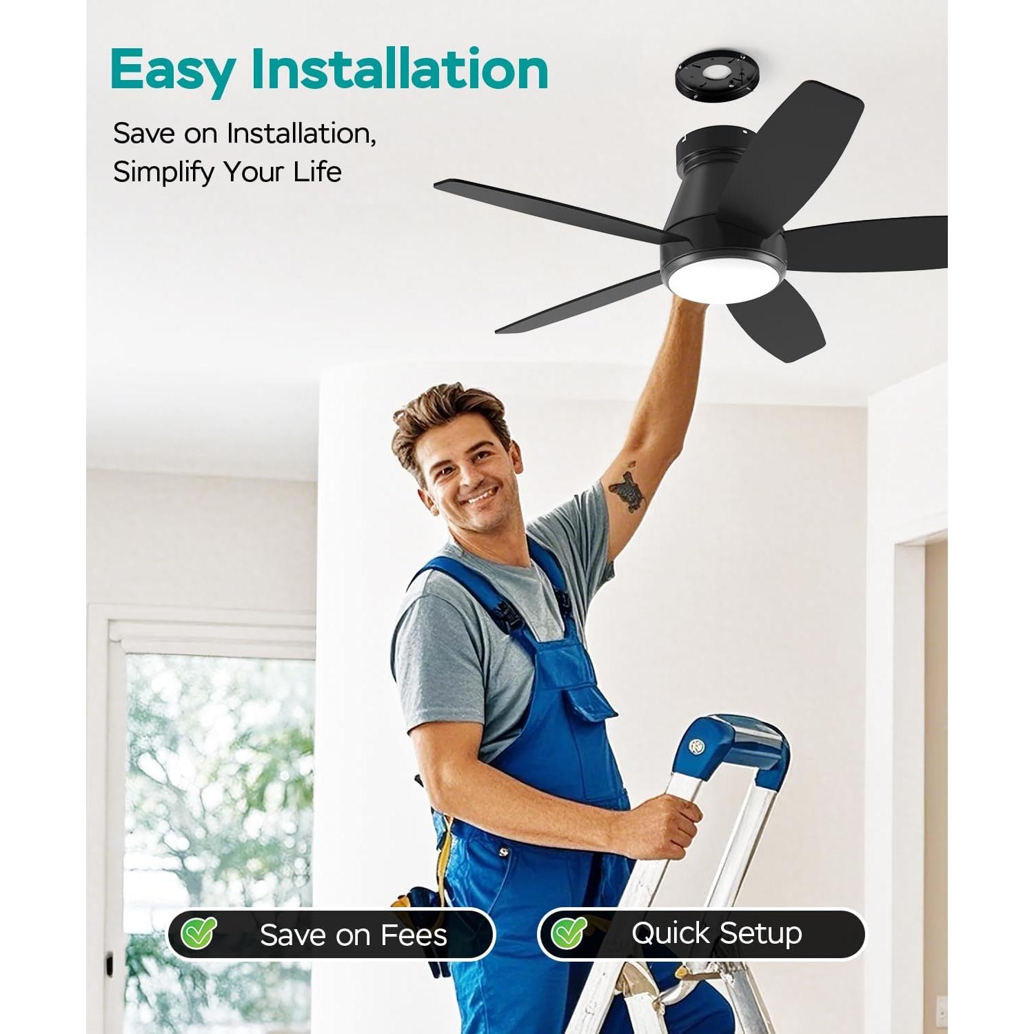 Ventilador de Techo AQUBT 106.68 cm con Luz y Control Remoto