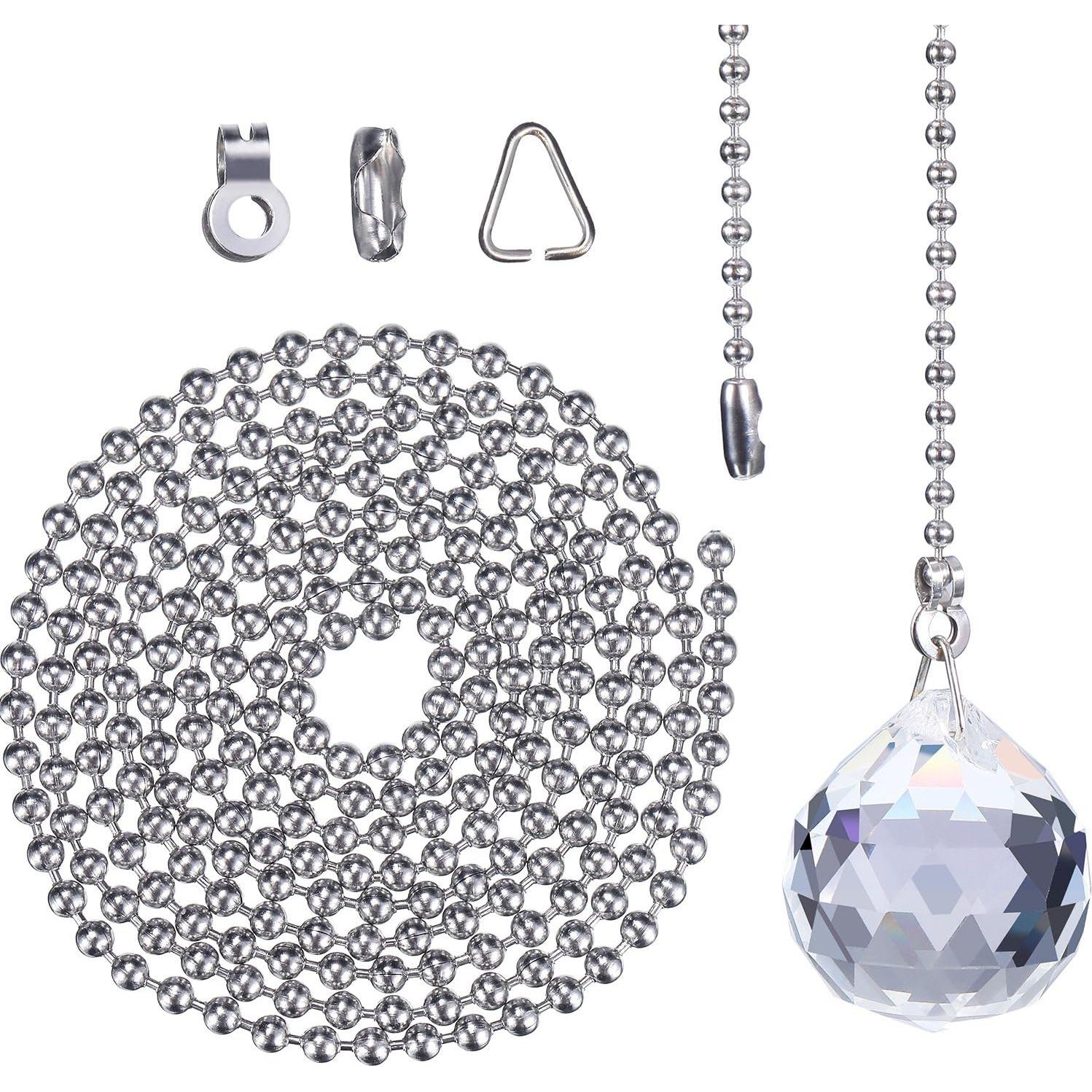 HESTYA 2 Juegos de Cadenas de Tirar para Ventilador de Techo 1m