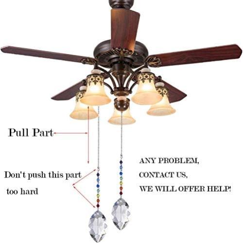 Cadenas de Tirar para Ventilador de Techo H&D 42.7 cm Cristal