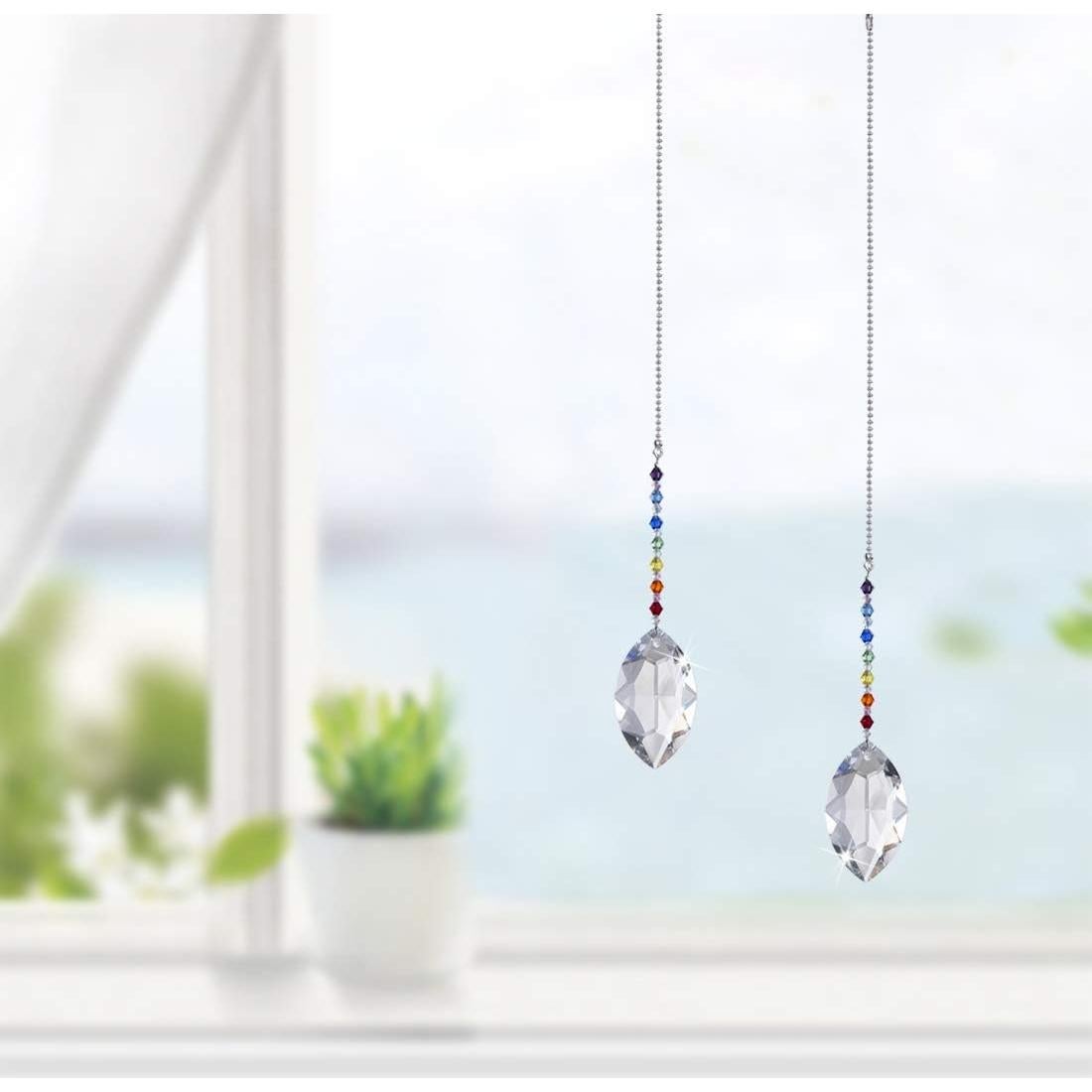 Cadenas de Tirar para Ventilador de Techo H&D 42.7 cm Cristal