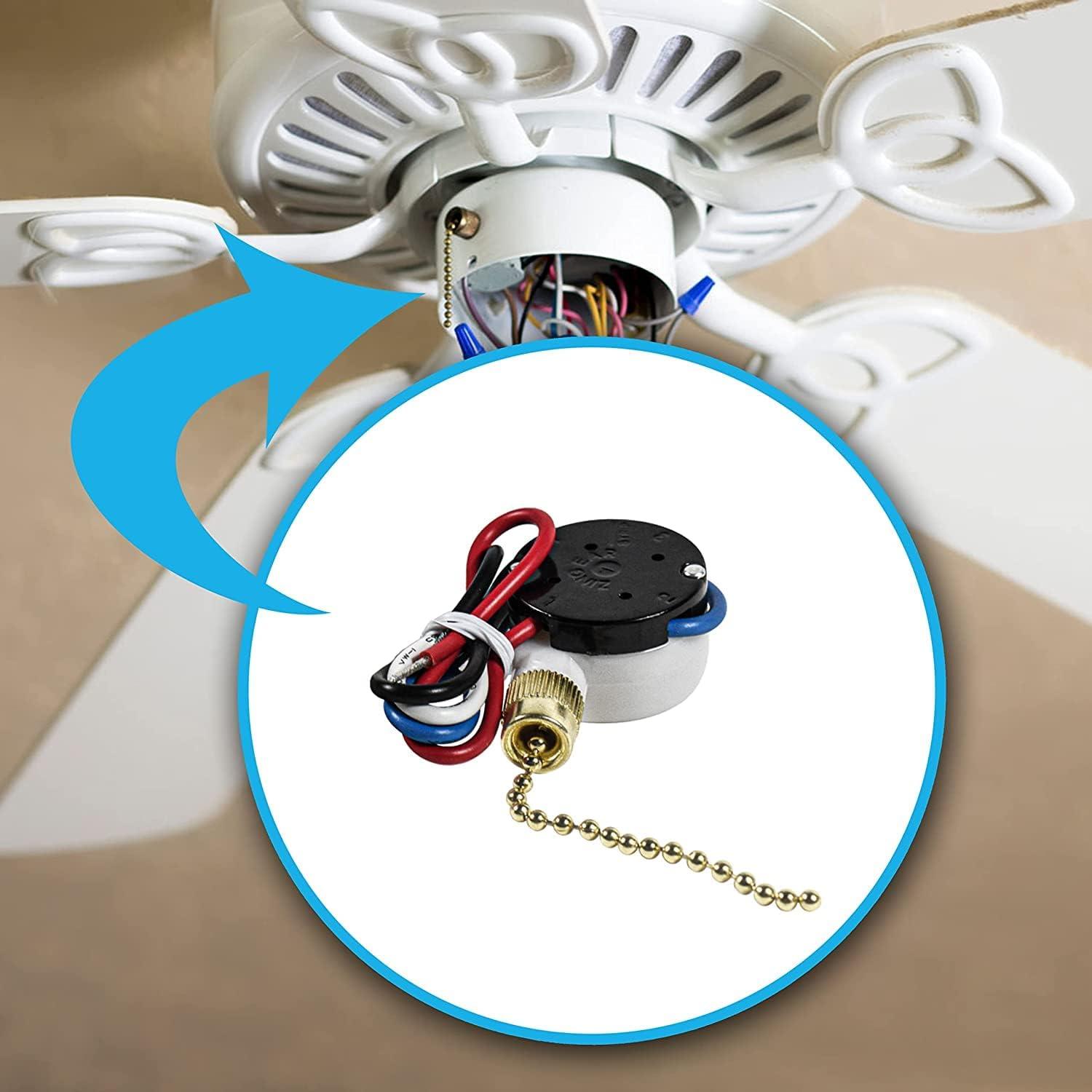 Interruptor de Ventilador de Techo HQRP 3 Velocidades 4 Cables