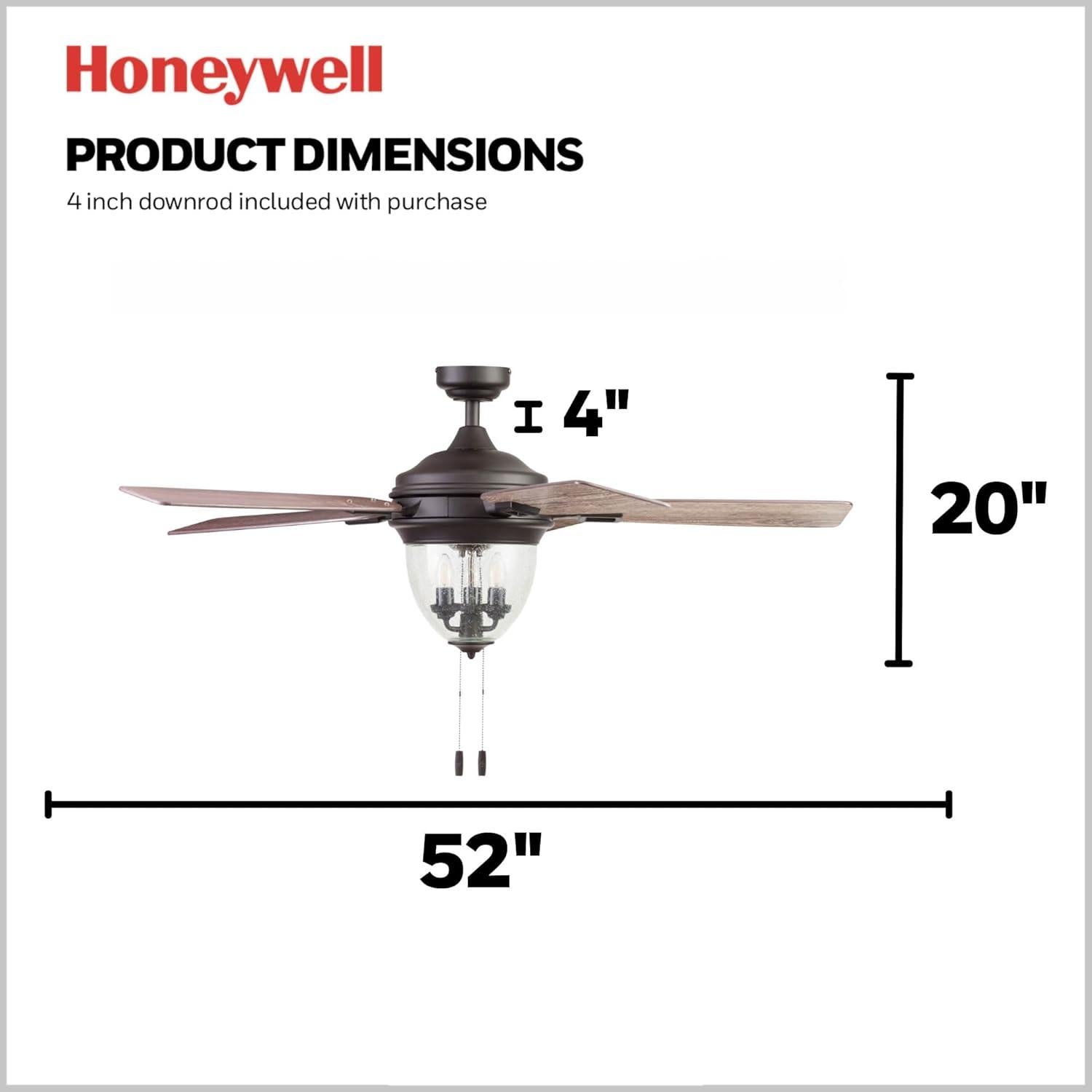 Ventilador de Techo Honeywell Glencrest 52" LED Bronce