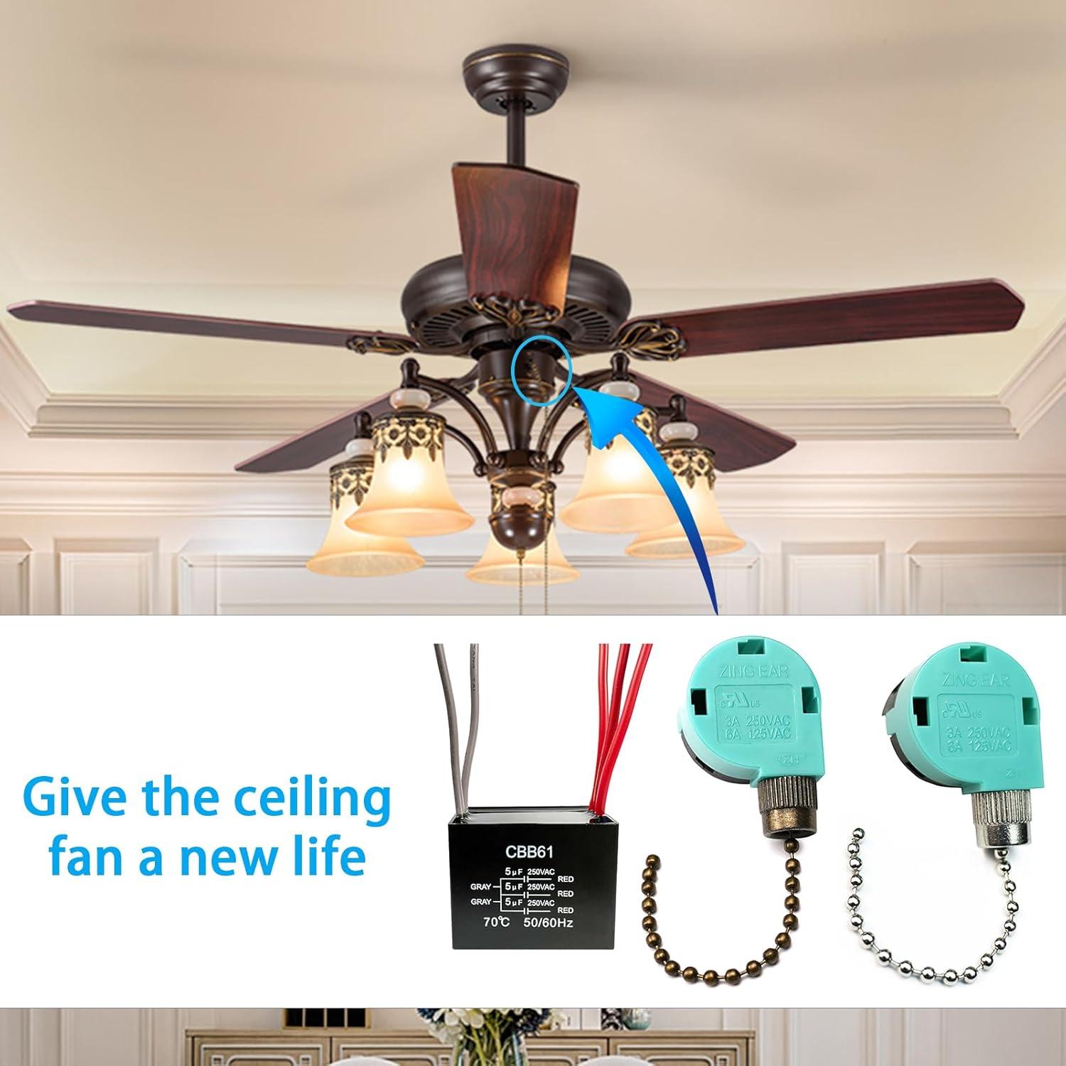 Interruptor de cadena YukiHalu para ventilador de techo 3 velocidades