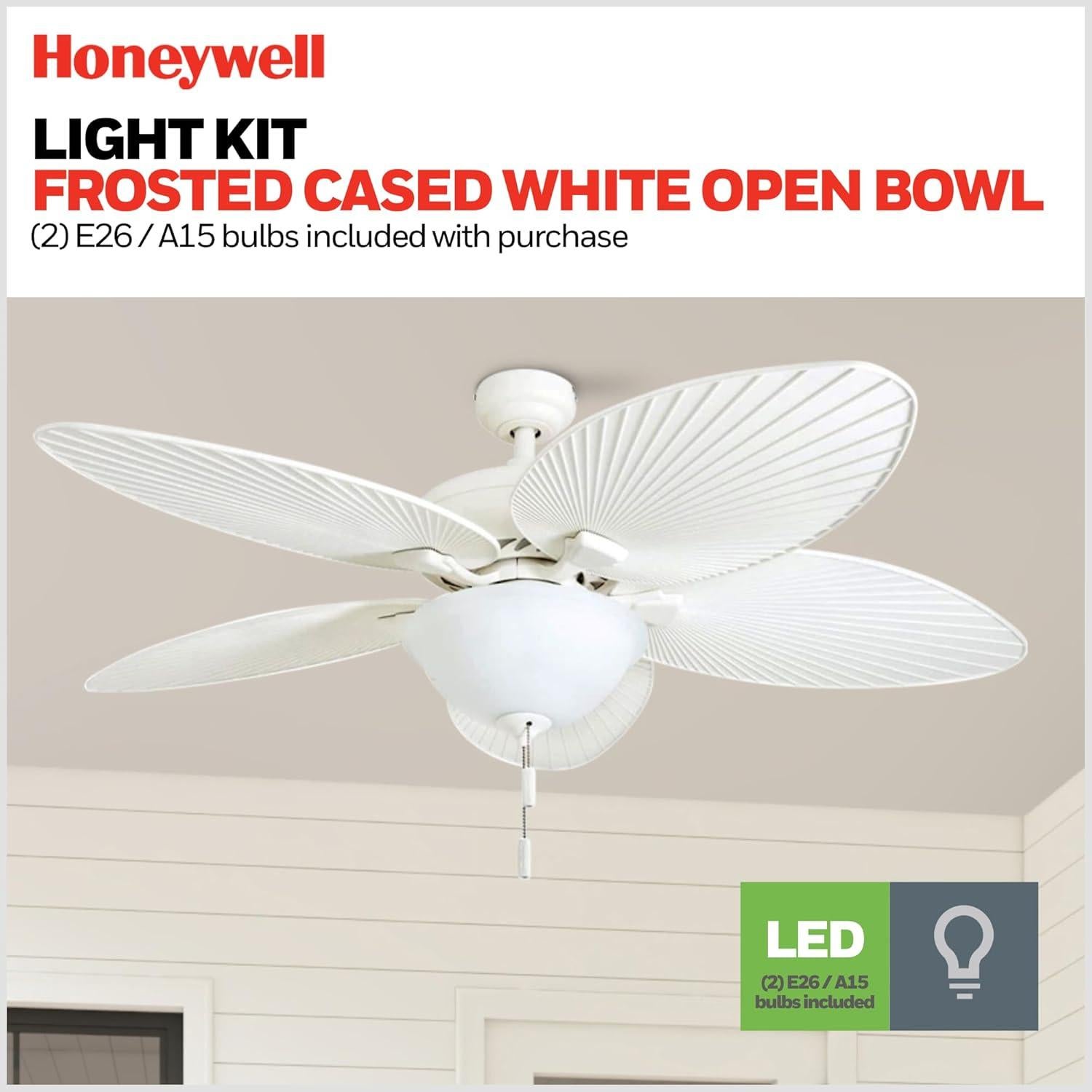 Ventilador de Techo Honeywell Palm Island 132 cm con Luz LED