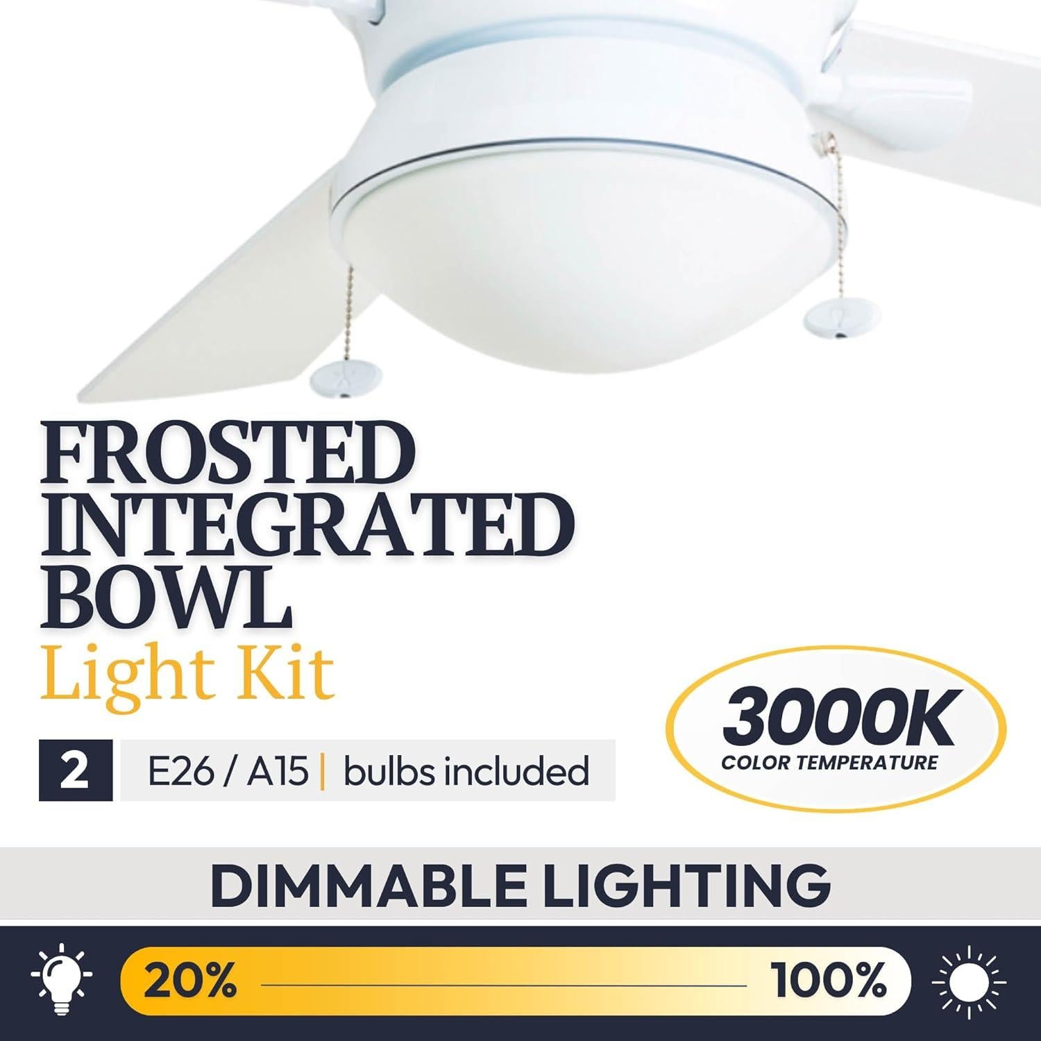 Ventilador de Techo Prominence Home Auletta 132 cm Blanco LED