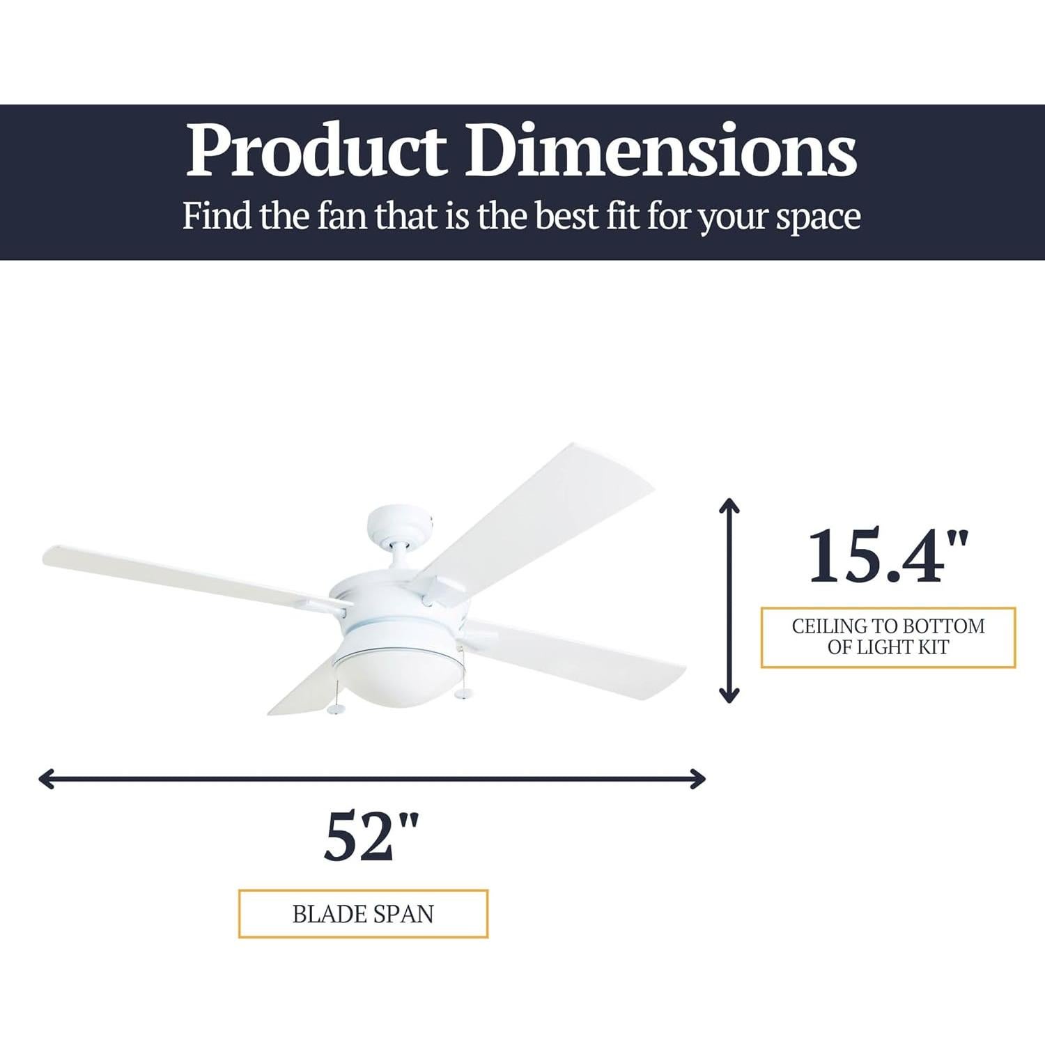 Ventilador de Techo Prominence Home Auletta 132 cm Blanco LED