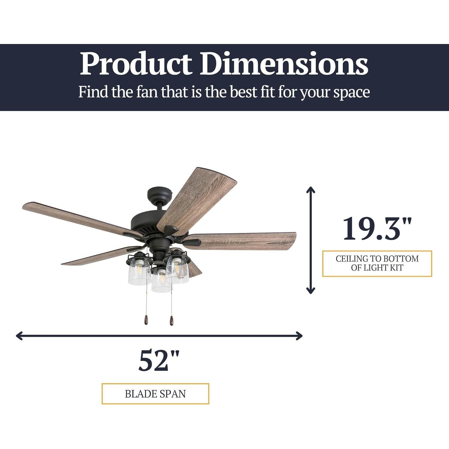 Ventilador de Techo Prominence Home Briarcrest 52" Bronce LED