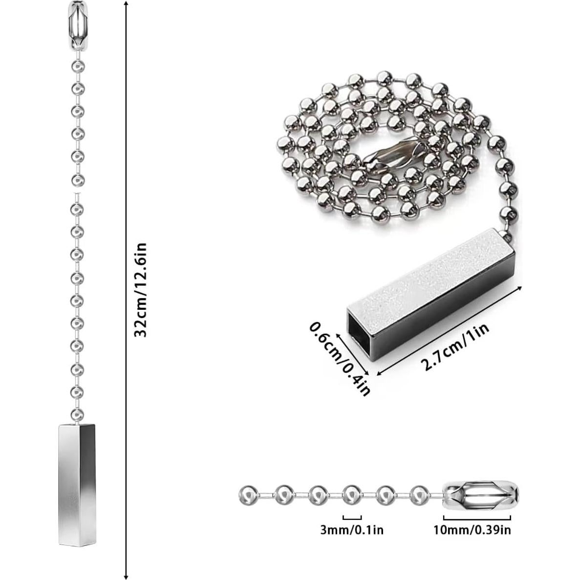 Paquete de 2 Cadenas de Tirar Dotlite para Ventilador de Techo 30.48 cm