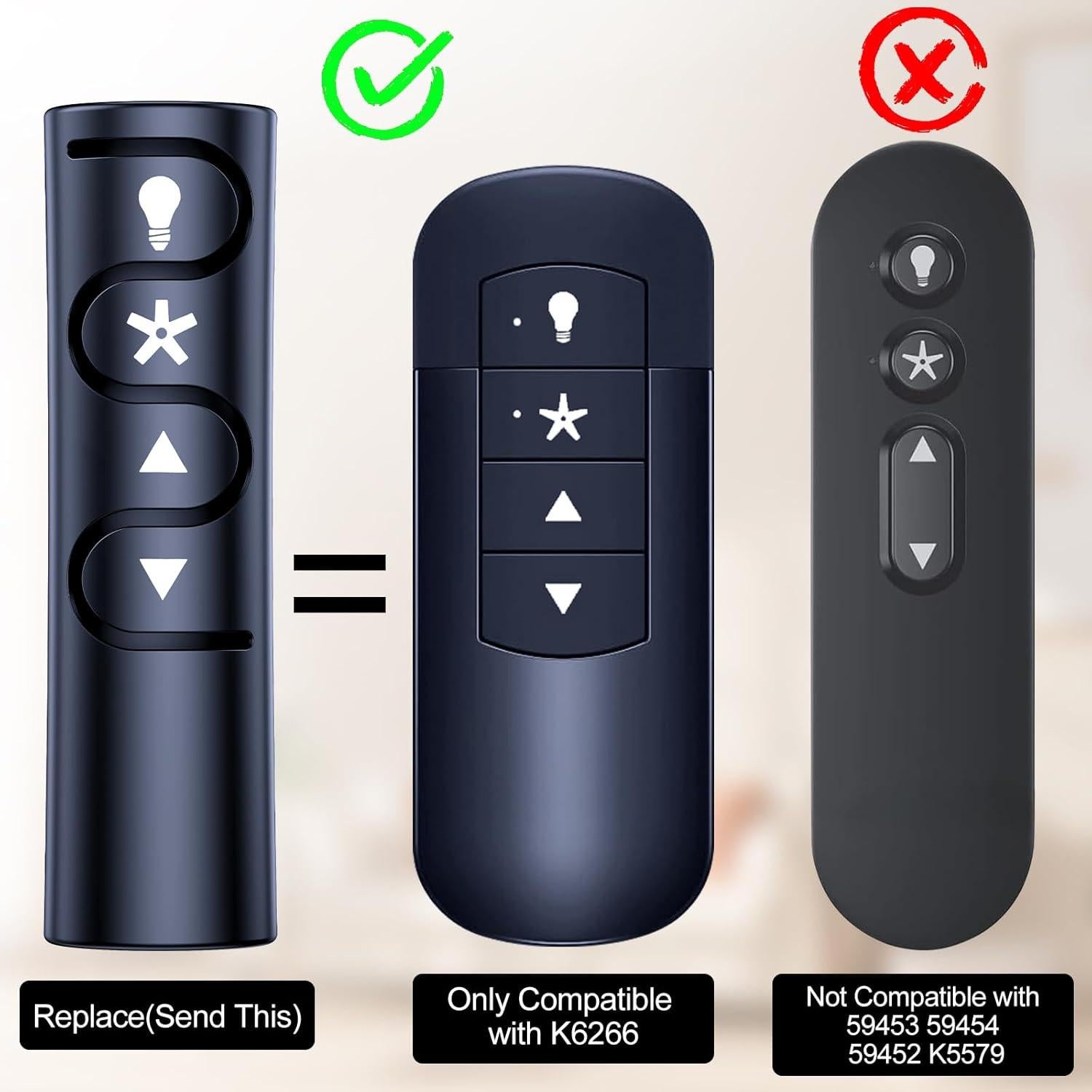 Control Remoto Reemplazo Hunter Casablanca K6266 4 Velocidades